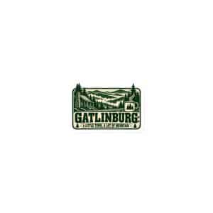 Gatlinburg and the Smokies Die-Cut Magnet: Gatlinburg: A Little Town, a Lot of Mountain, Forest Ink Stamp - 3″×3″ - Main