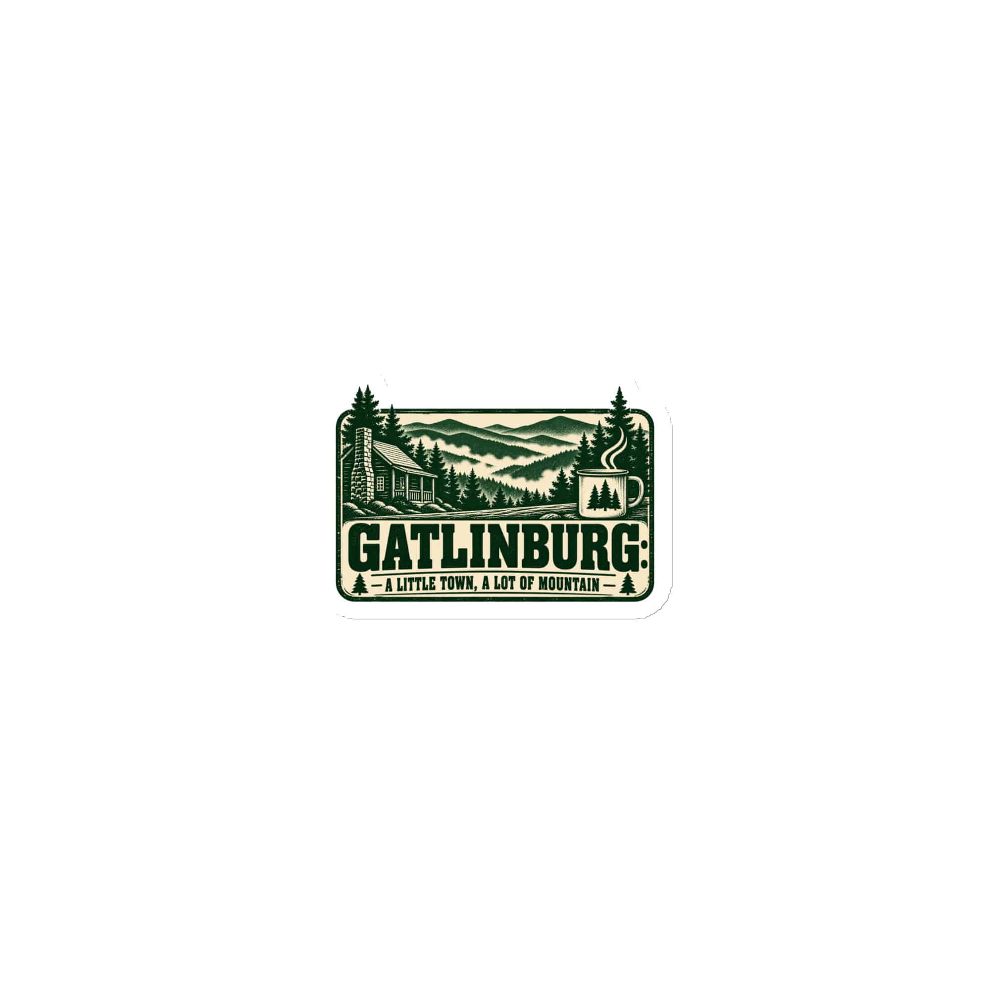 Gatlinburg and the Smokies Die-Cut Magnet: Gatlinburg: A Little Town, a Lot of Mountain, Forest Ink Stamp