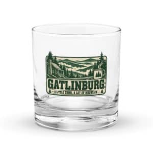 Gatlinburg and the Smokies Rocks Glass: Gatlinburg: A Little Town, a Lot of Mountain, Forest Ink Stamp - 10.5 oz - Main