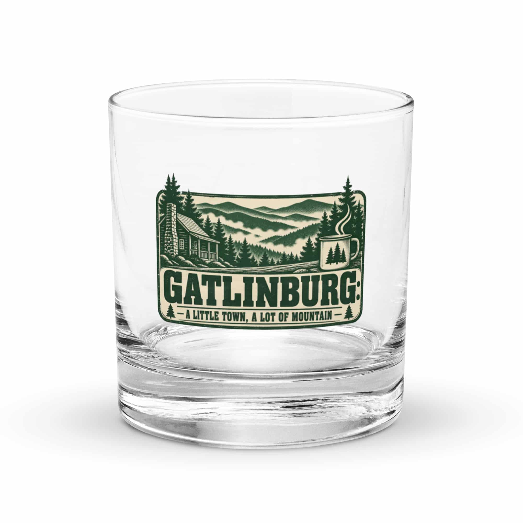 Gatlinburg and the Smokies Rocks Glass: Gatlinburg: A Little Town, a Lot of Mountain, Forest Ink Stamp