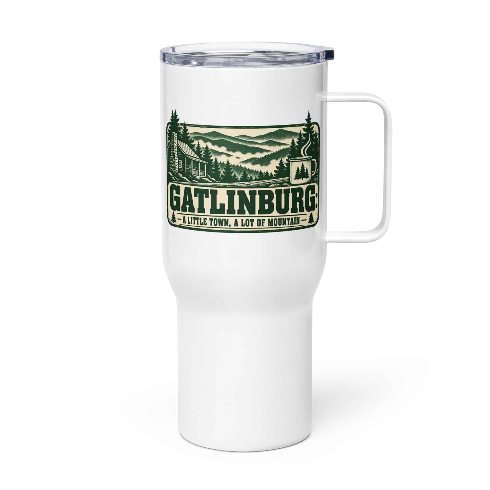 Gatlinburg and the Smokies Travel Mug: Gatlinburg: A Little Town, a Lot of Mountain, Forest Ink Stamp