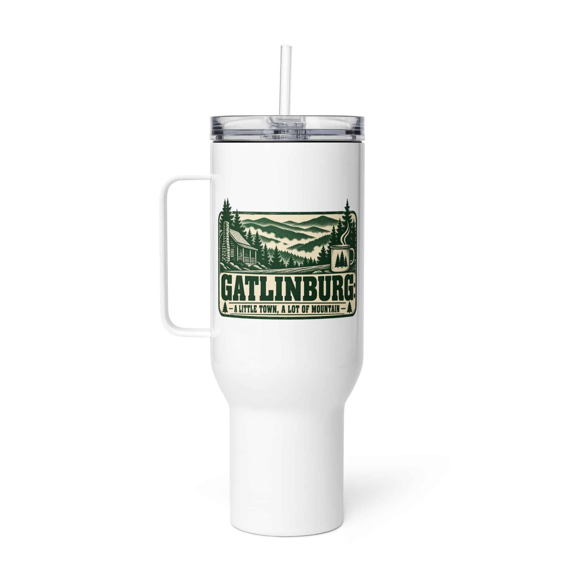 Gatlinburg and the Smokies Travel Mug: Gatlinburg: A Little Town, a Lot of Mountain, Forest Ink Stamp