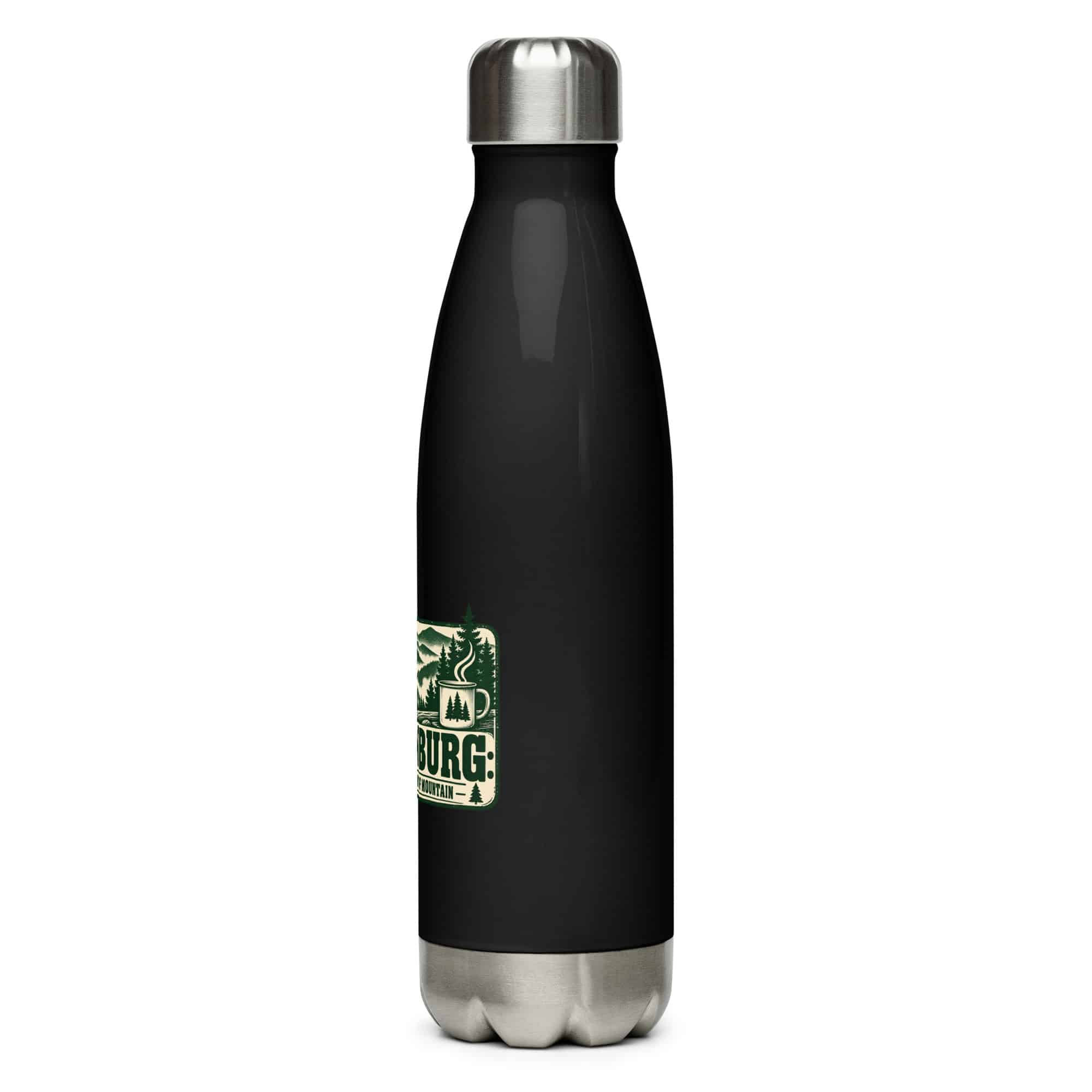 Gatlinburg and the Smokies Stainless Steel Water Bottle: Gatlinburg: A Little Town, a Lot of Mountain, Forest Ink Stamp