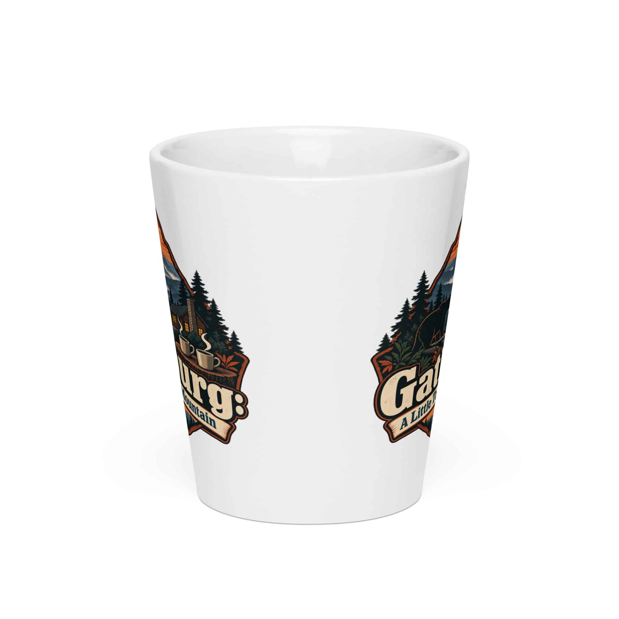 Gatlinburg and the Smokies Latte Mug: Gatlinburg: A Little Town, a Lot of Mountain, Scenic Shield Badge