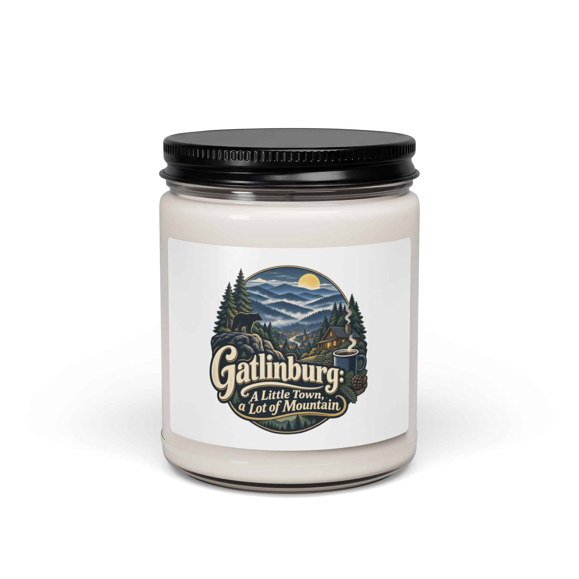 Gatlinburg and the Smokies Soy Wax Candle: Gatlinburg: A Little Town, a Lot of Mountain, Woodland Scenic Lettering