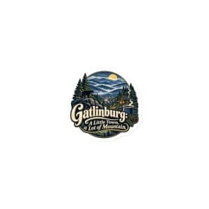 Gatlinburg and the Smokies Die-Cut Magnet: Gatlinburg: A Little Town, a Lot of Mountain, Woodland Scenic Lettering - 3″×3″ - Main