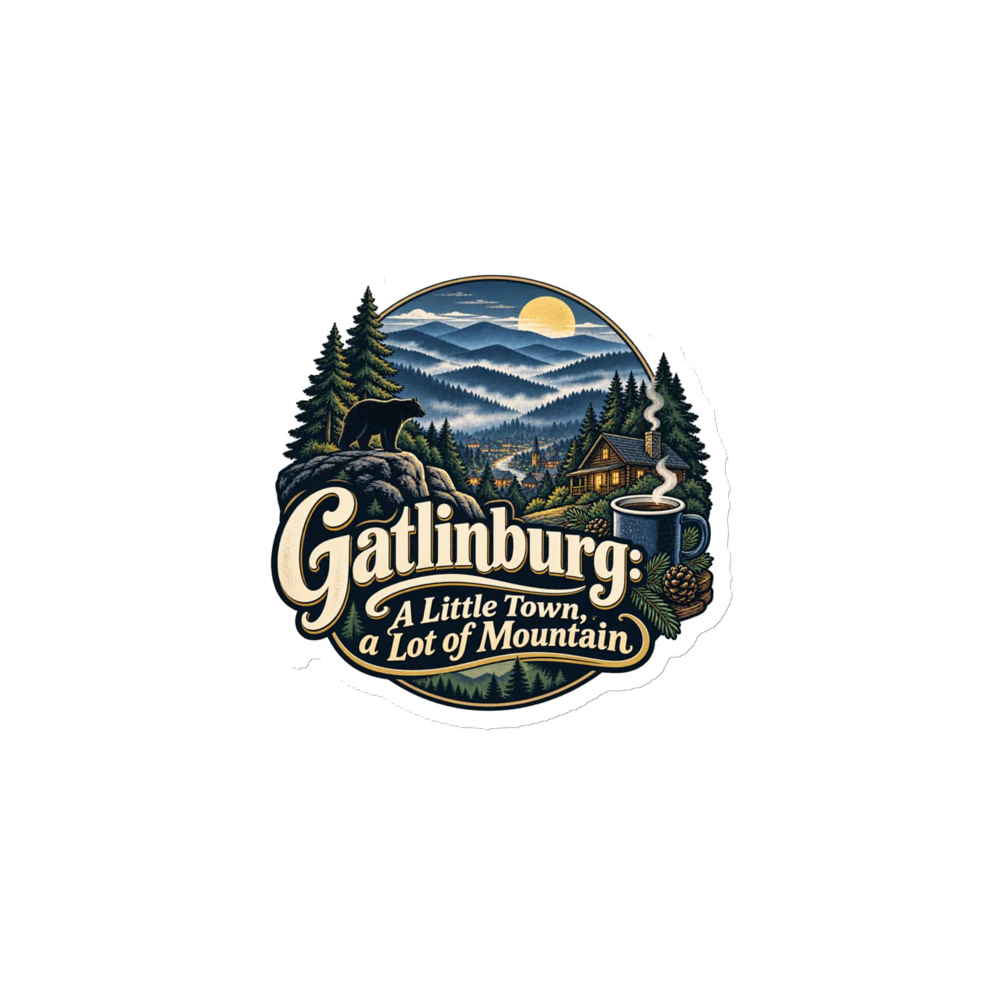 Gatlinburg and the Smokies Die-Cut Magnet: Gatlinburg: A Little Town, a Lot of Mountain, Woodland Scenic Lettering