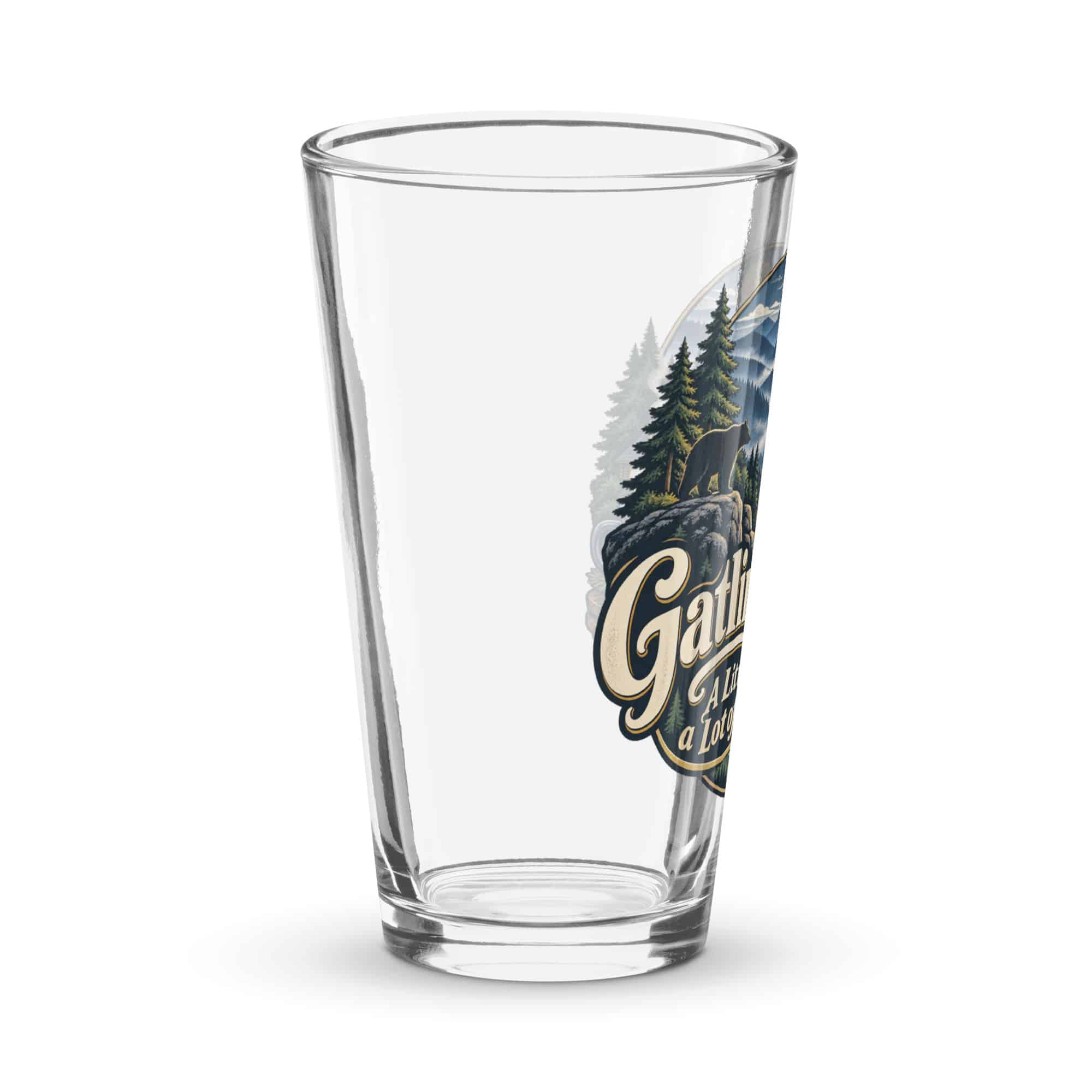 Gatlinburg and the Smokies Pint Glass: Gatlinburg: A Little Town, a Lot of Mountain, Woodland Scenic Lettering