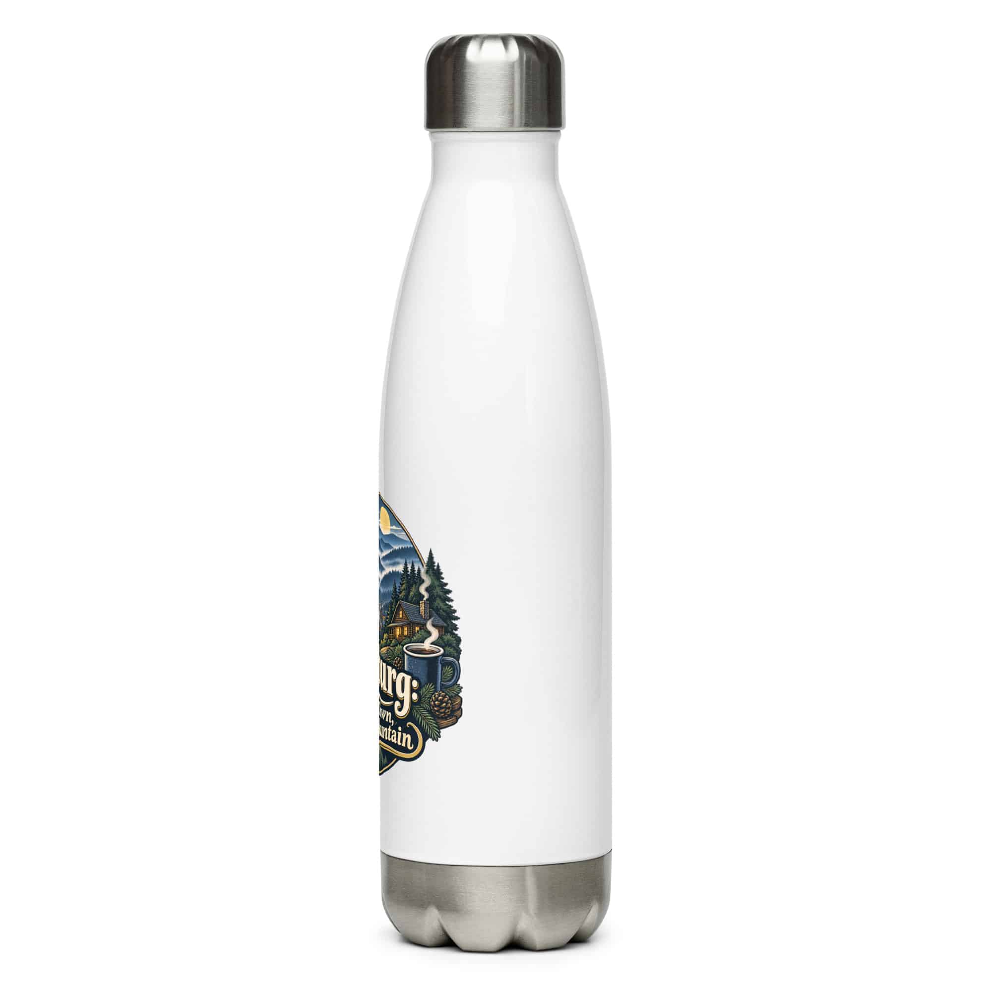Gatlinburg and the Smokies Stainless Steel Water Bottle: Gatlinburg: A Little Town, a Lot of Mountain, Woodland Scenic Lettering