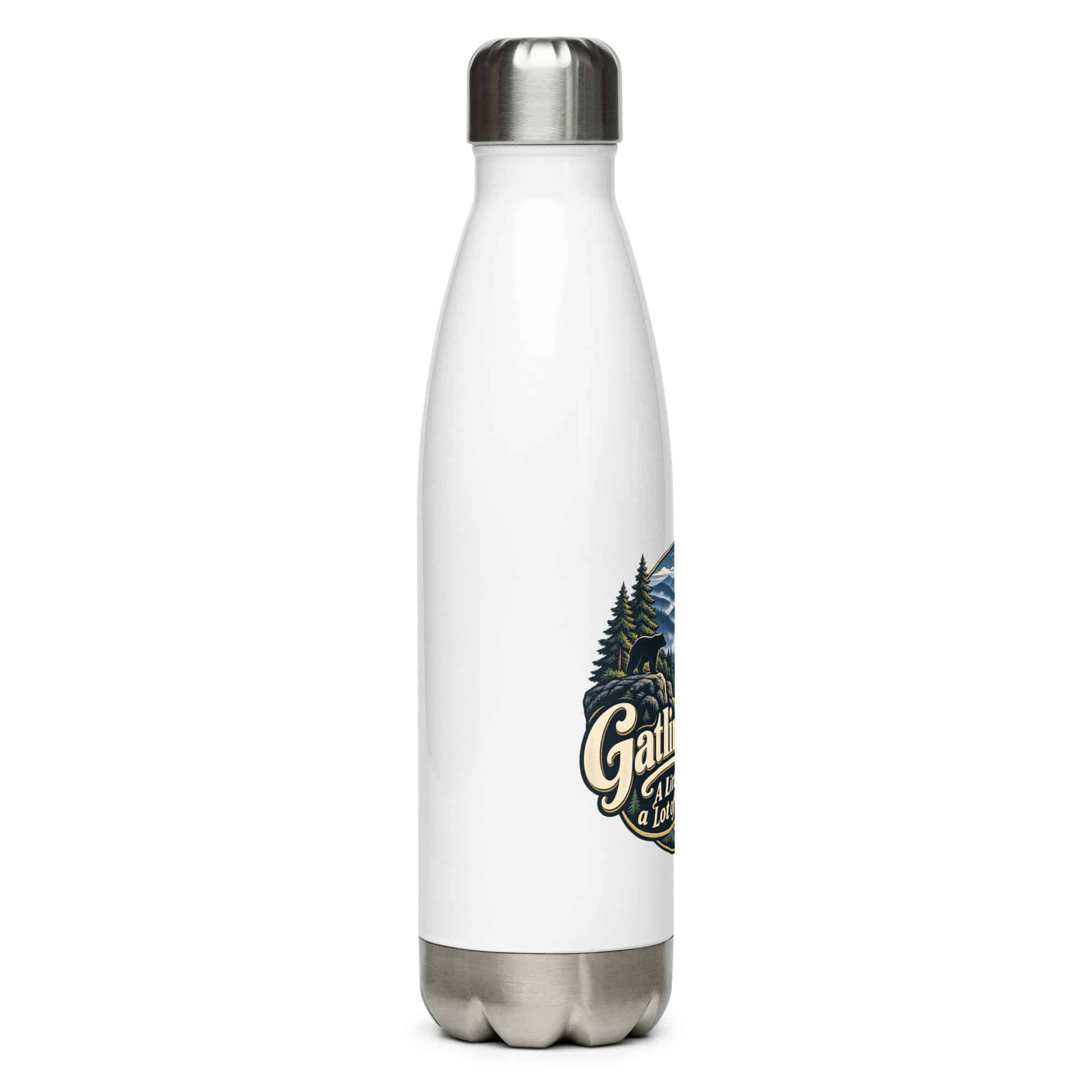 Gatlinburg and the Smokies Stainless Steel Water Bottle: Gatlinburg: A Little Town, a Lot of Mountain, Woodland Scenic Lettering