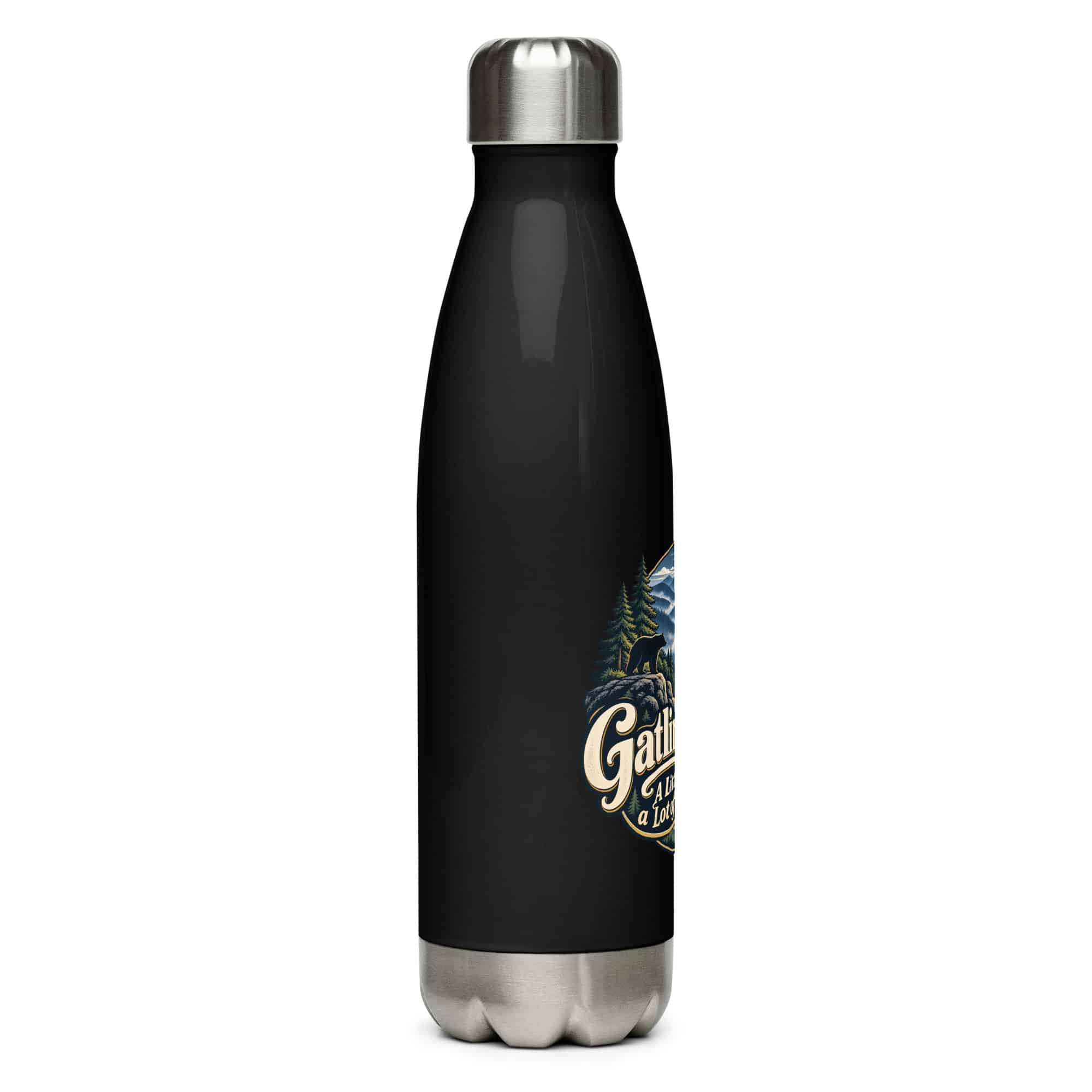 Gatlinburg and the Smokies Stainless Steel Water Bottle: Gatlinburg: A Little Town, a Lot of Mountain, Woodland Scenic Lettering