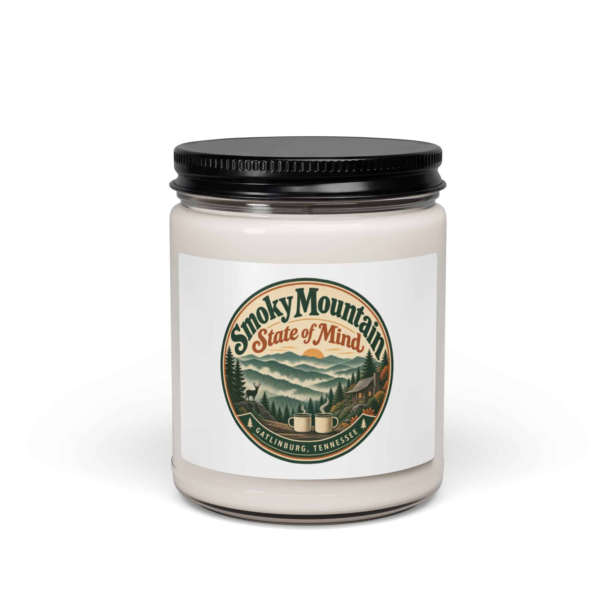 Gatlinburg and the Smokies Soy Wax Candle: Smoky Mountain State of Mind, Vintage Round Badge