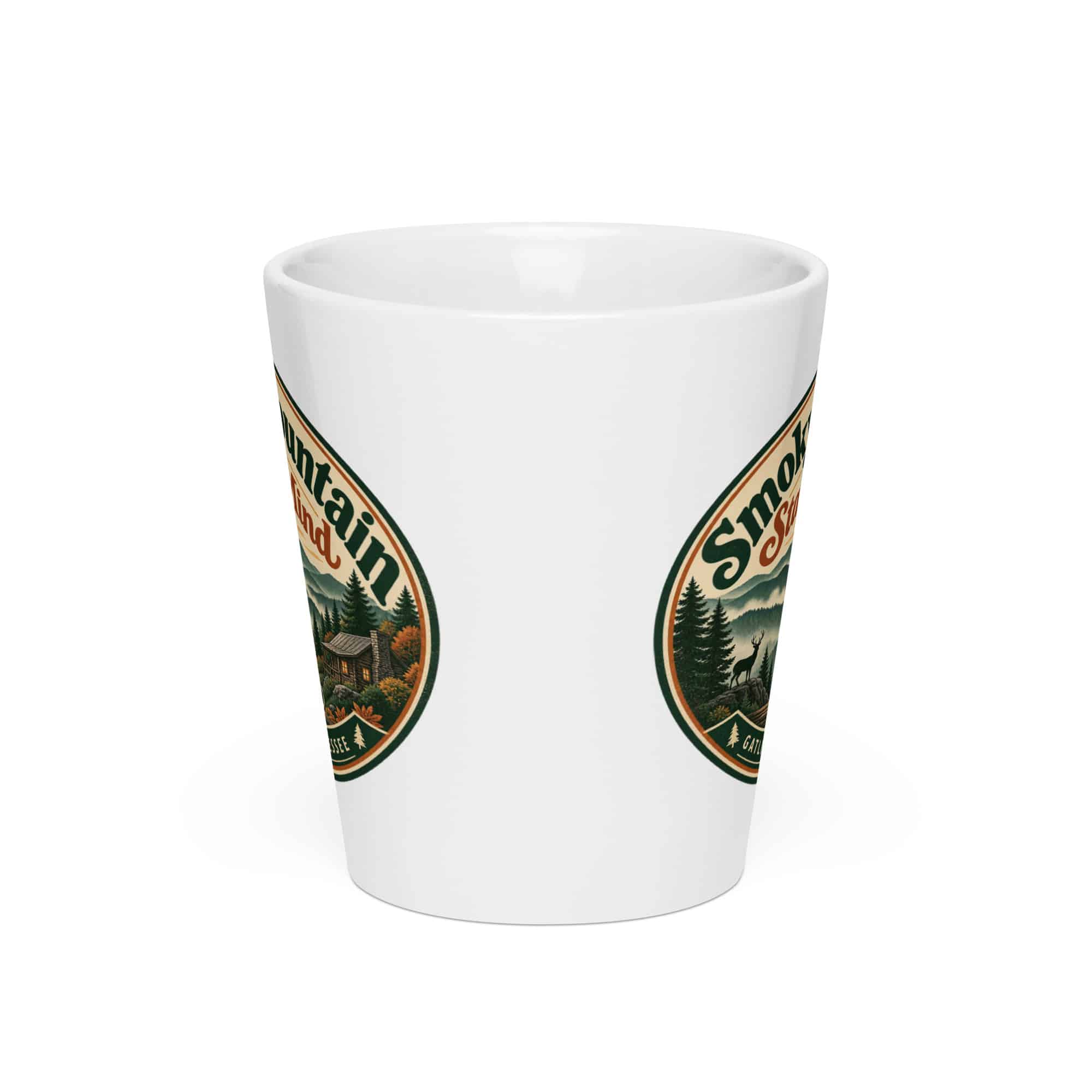 Gatlinburg and the Smokies Latte Mug: Smoky Mountain State of Mind, Vintage Round Badge
