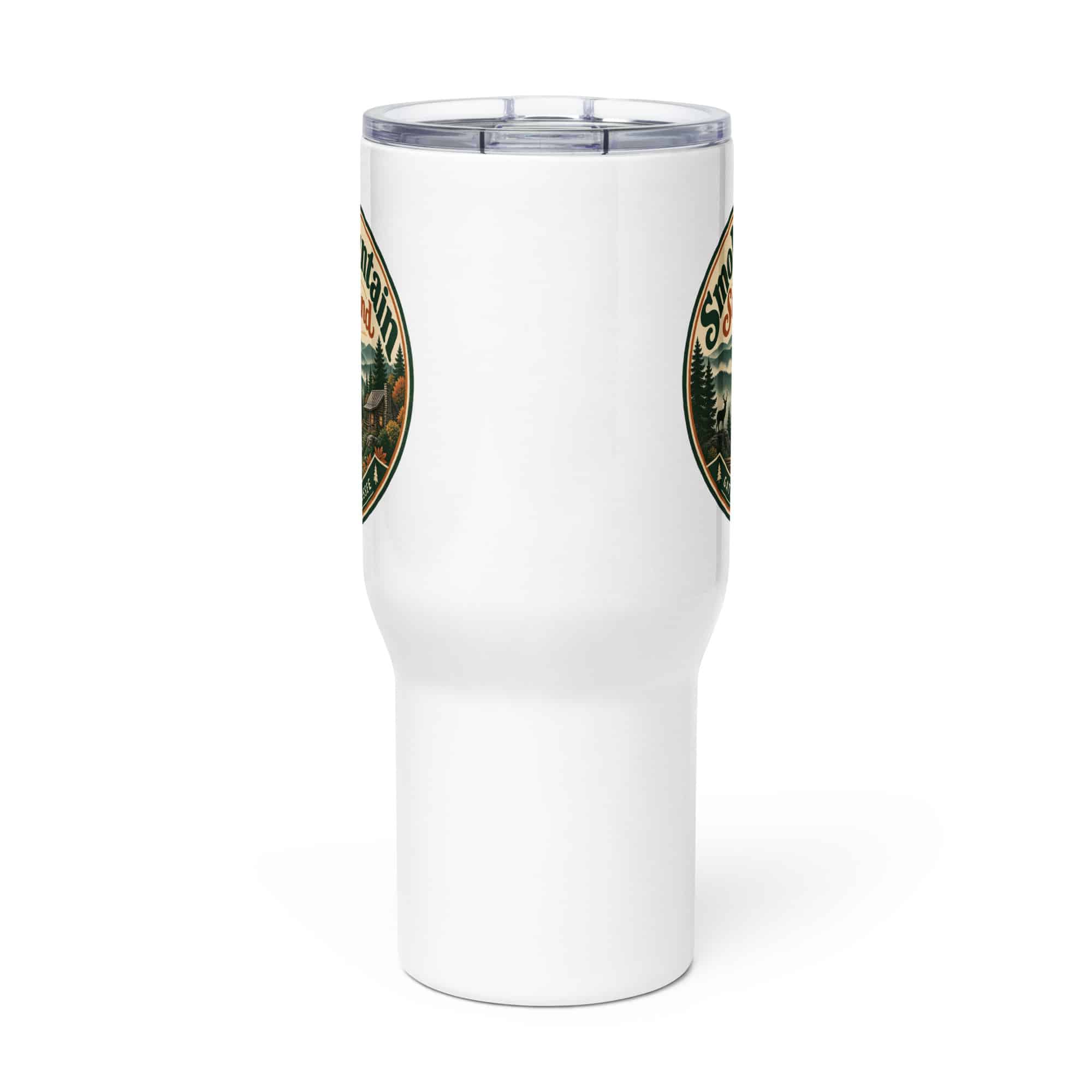 Gatlinburg and the Smokies Travel Mug: Smoky Mountain State of Mind, Vintage Round Badge