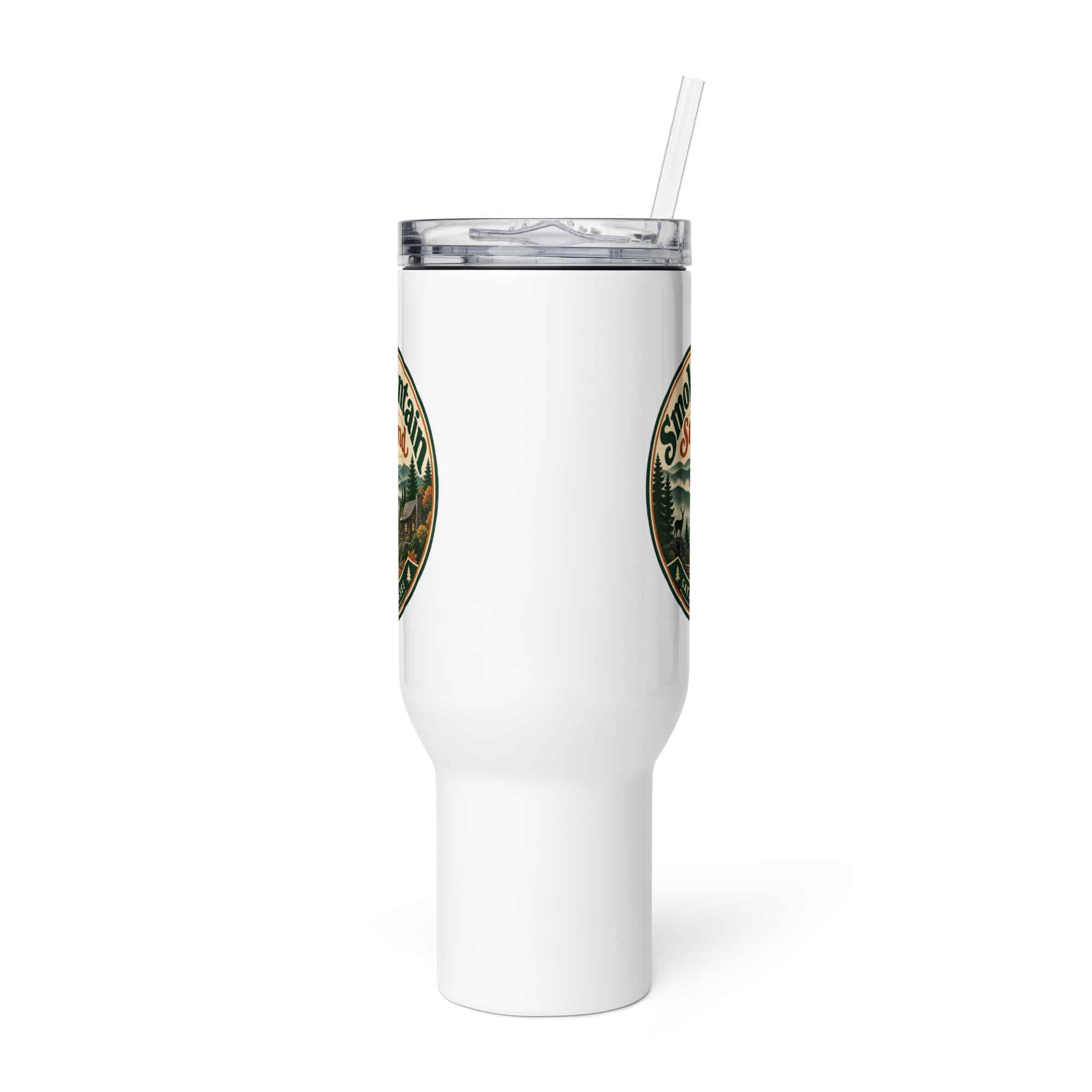 Gatlinburg and the Smokies Travel Mug: Smoky Mountain State of Mind, Vintage Round Badge