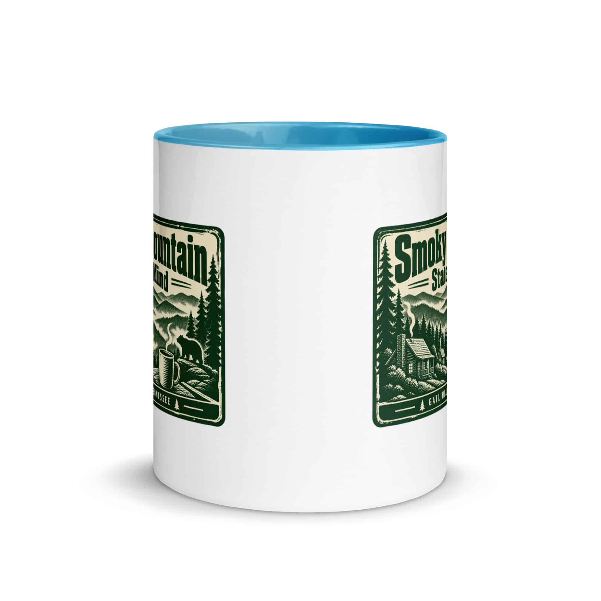 Gatlinburg and the Smokies Color Inside Coffee Mug: Smoky Mountain State of Mind, Forest Ink Stamp