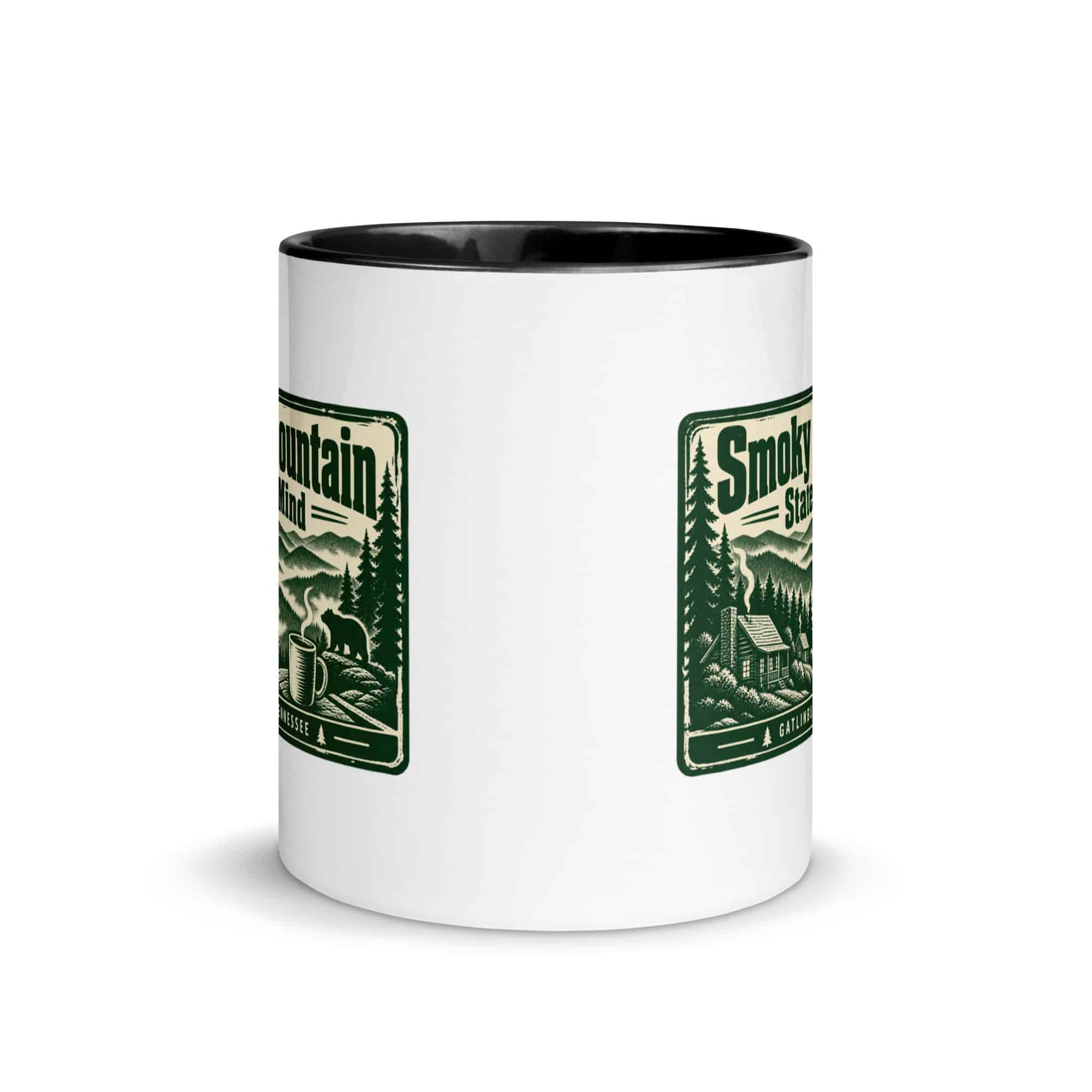 Gatlinburg and the Smokies Color Inside Coffee Mug: Smoky Mountain State of Mind, Forest Ink Stamp