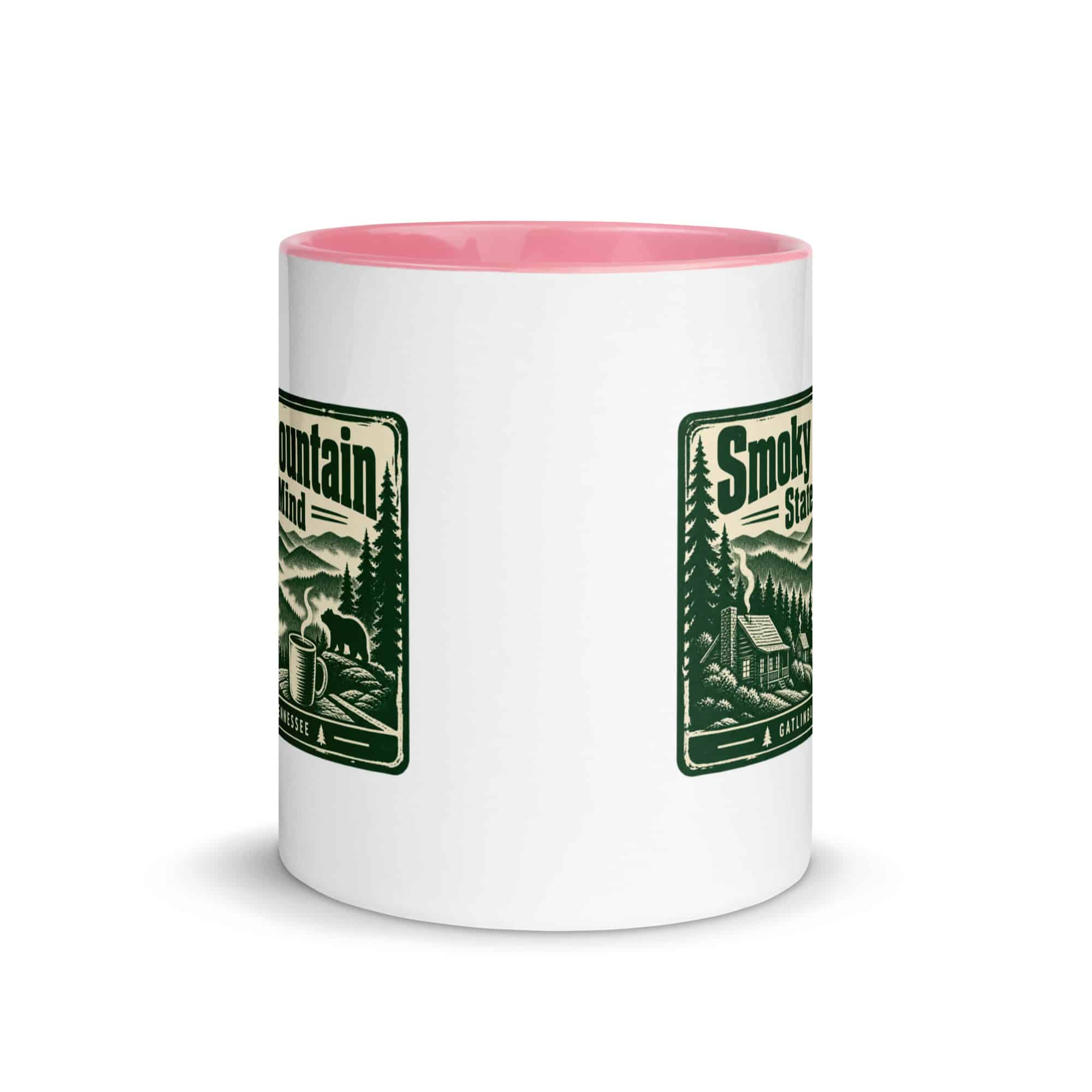 Gatlinburg and the Smokies Color Inside Coffee Mug: Smoky Mountain State of Mind, Forest Ink Stamp