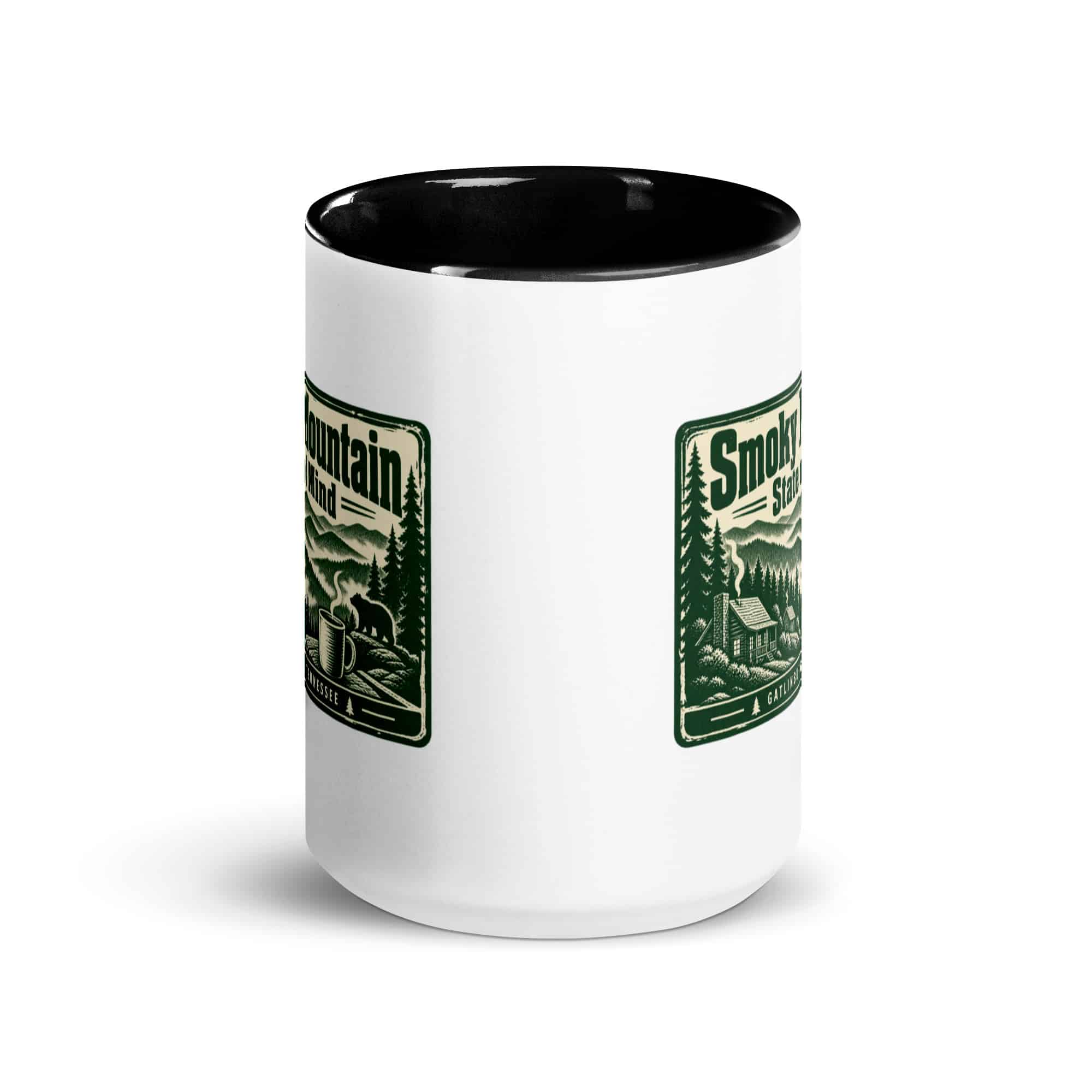 Gatlinburg and the Smokies Color Inside Coffee Mug: Smoky Mountain State of Mind, Forest Ink Stamp