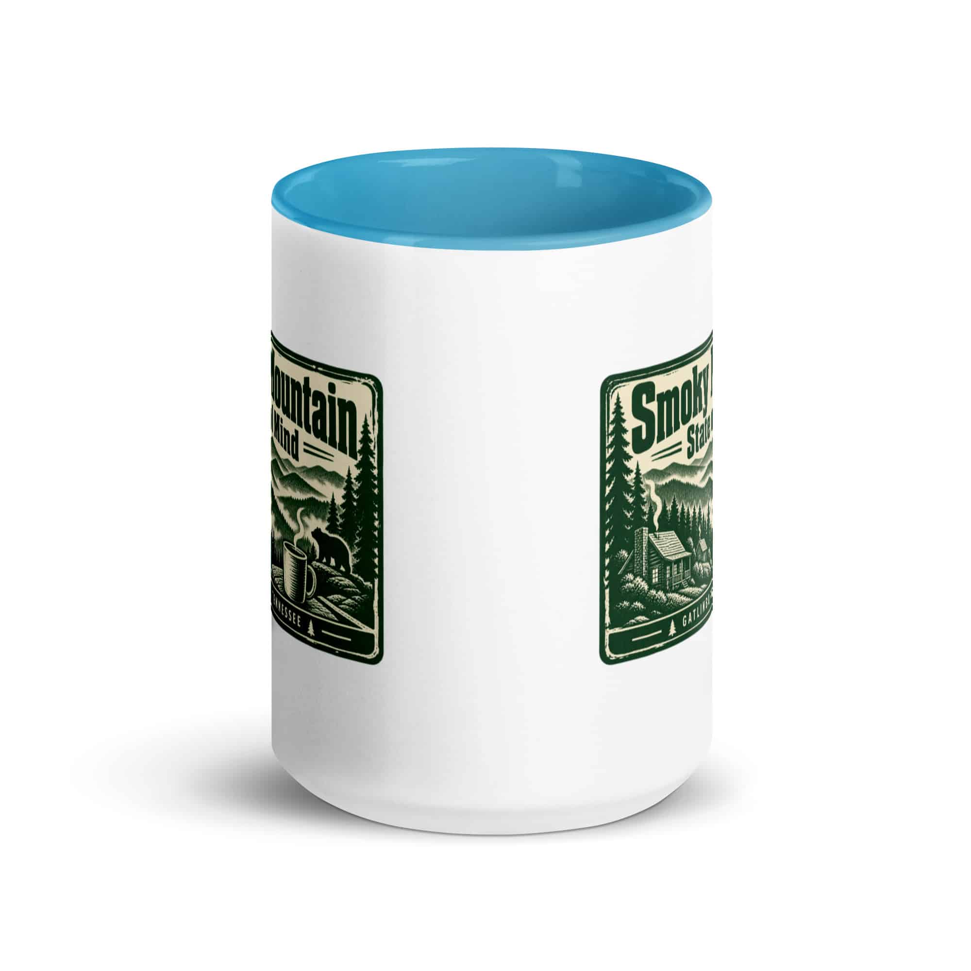 Gatlinburg and the Smokies Color Inside Coffee Mug: Smoky Mountain State of Mind, Forest Ink Stamp