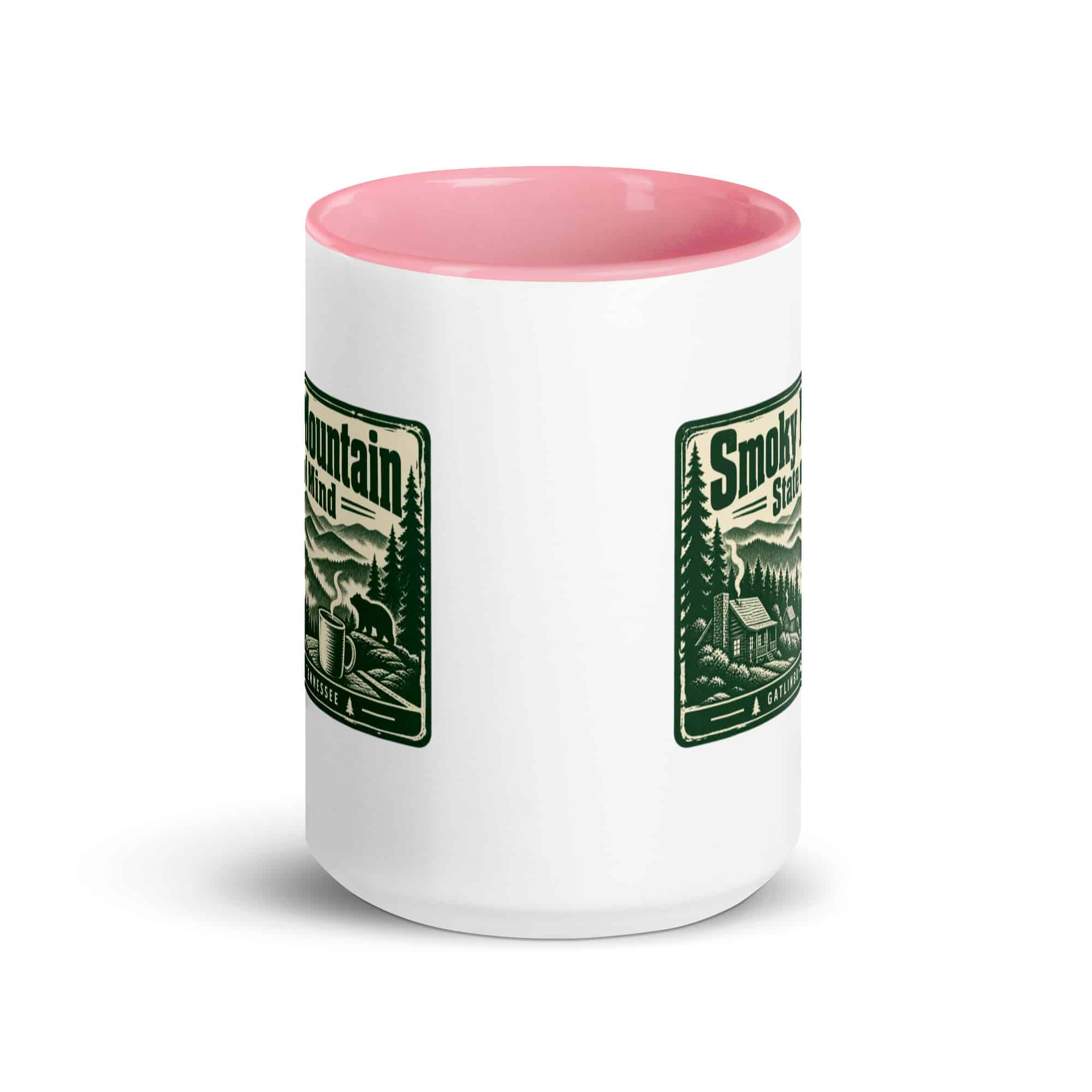 Gatlinburg and the Smokies Color Inside Coffee Mug: Smoky Mountain State of Mind, Forest Ink Stamp