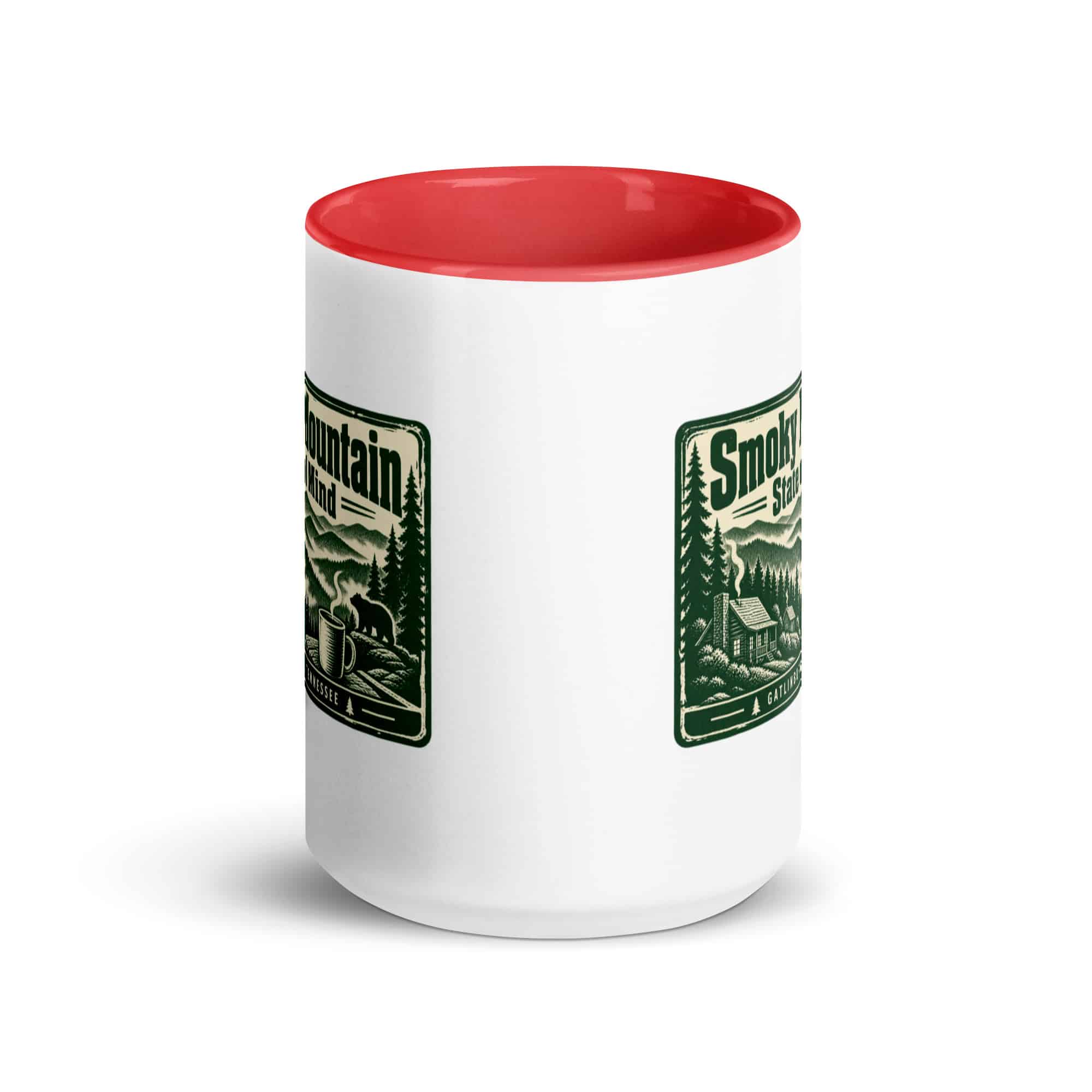 Gatlinburg and the Smokies Color Inside Coffee Mug: Smoky Mountain State of Mind, Forest Ink Stamp