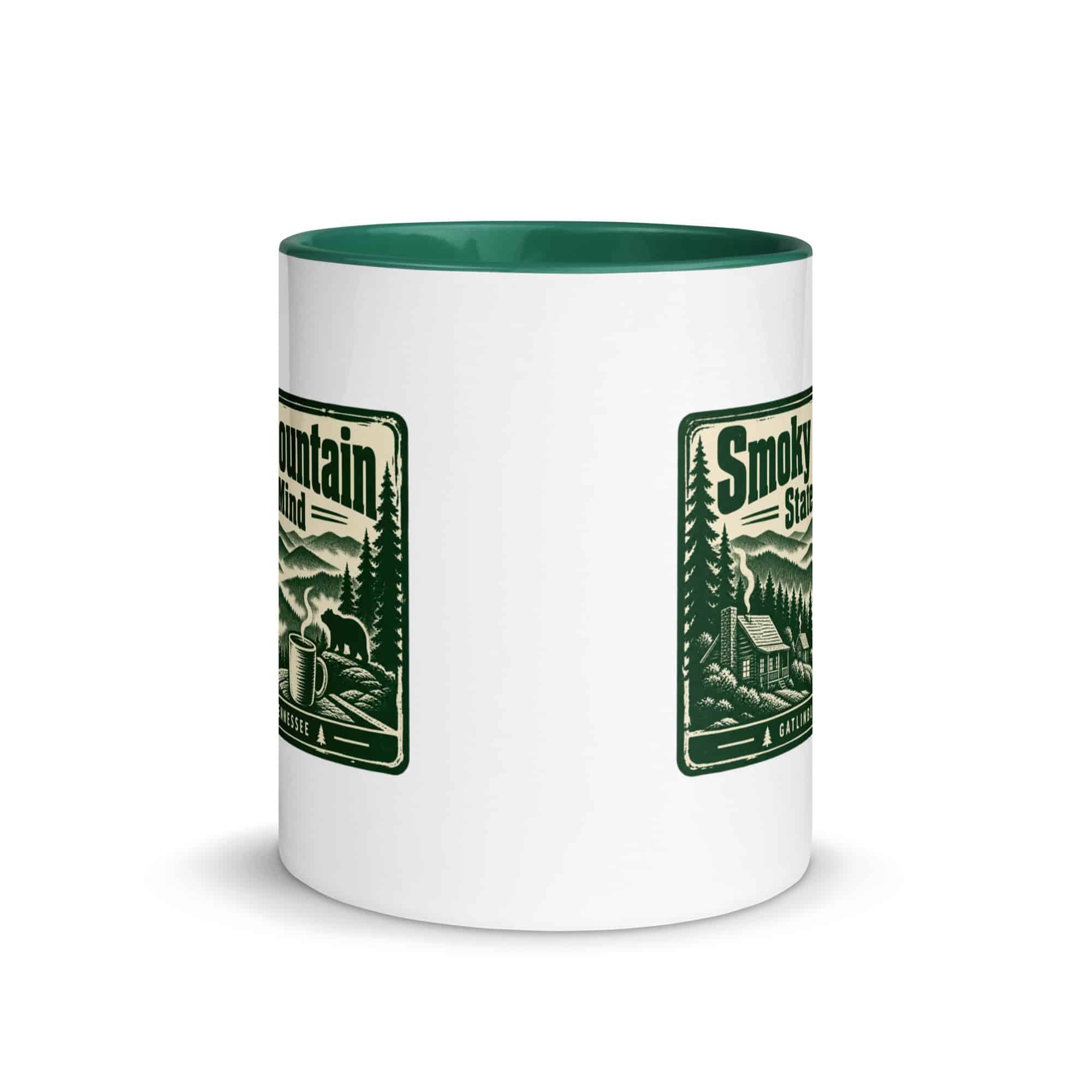 Gatlinburg and the Smokies Color Inside Coffee Mug: Smoky Mountain State of Mind, Forest Ink Stamp