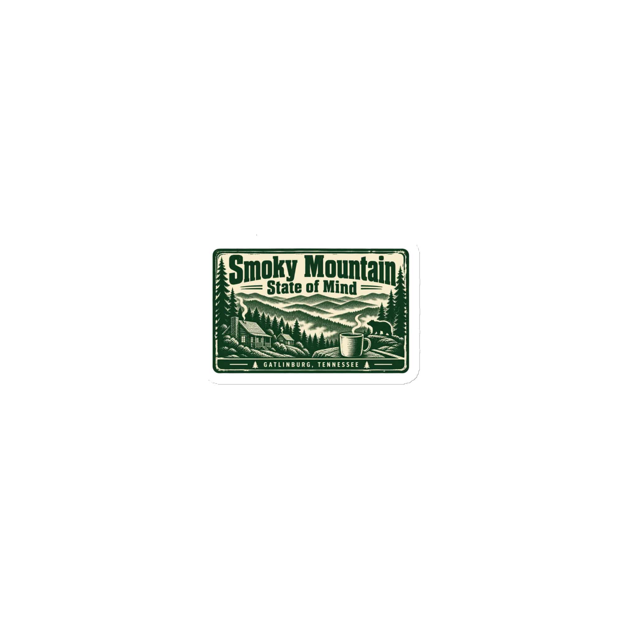 Gatlinburg and the Smokies Die-Cut Magnet: Smoky Mountain State of Mind, Forest Ink Stamp