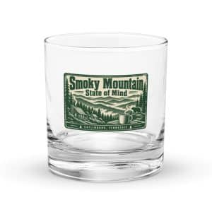 Gatlinburg and the Smokies Rocks Glass: Smoky Mountain State of Mind, Forest Ink Stamp - 10.5 oz - Main