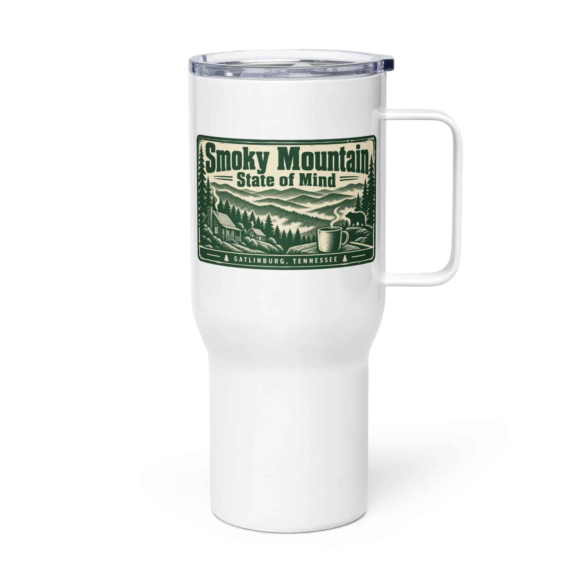 Gatlinburg and the Smokies Travel Mug: Smoky Mountain State of Mind, Forest Ink Stamp