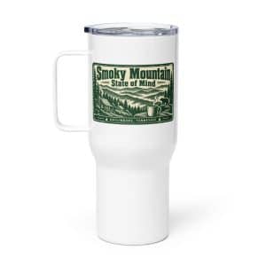 Gatlinburg and the Smokies Travel Mug: Smoky Mountain State of Mind, Forest Ink Stamp - 25 oz - Main