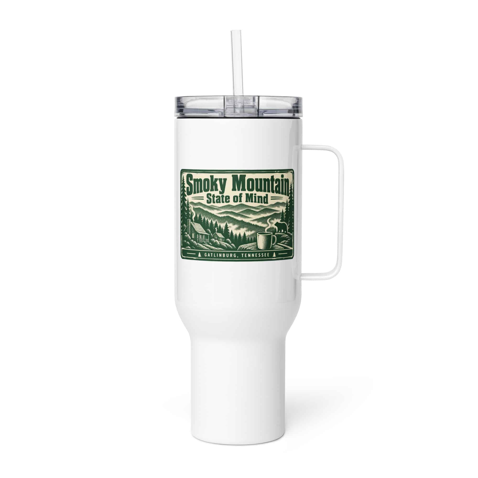Gatlinburg and the Smokies Travel Mug: Smoky Mountain State of Mind, Forest Ink Stamp