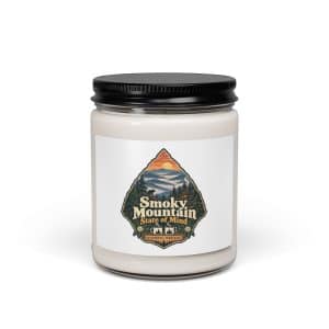 Gatlinburg and the Smokies Soy Wax Candle: Smoky Mountain State of Mind, Scenic Shield Badge - 9oz - Main