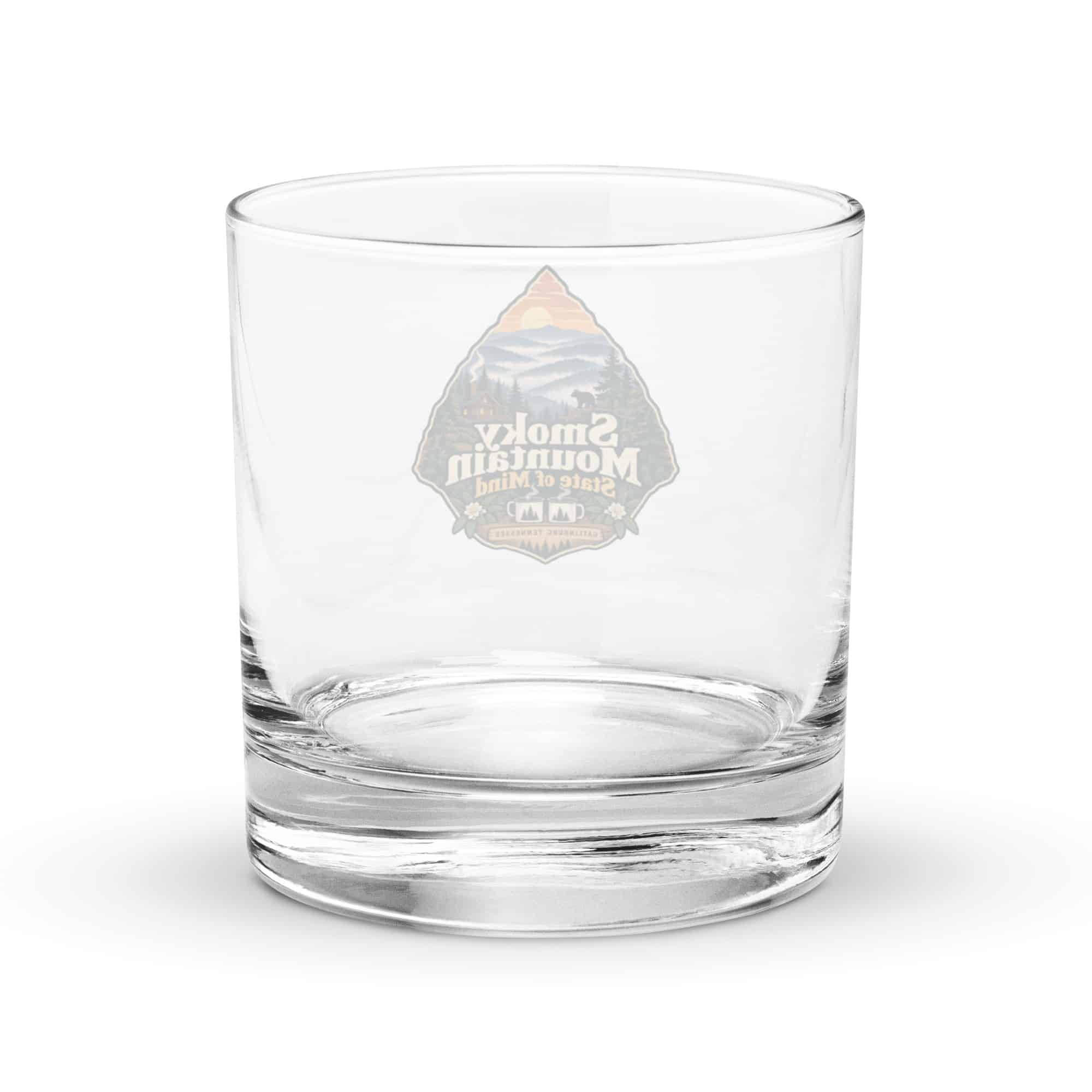 Gatlinburg and the Smokies Rocks Glass: Smoky Mountain State of Mind, Scenic Shield Badge