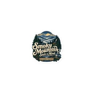Gatlinburg and the Smokies Die-Cut Magnet: Smoky Mountain State of Mind, Woodland Scenic Lettering - 3″×3″ - Main