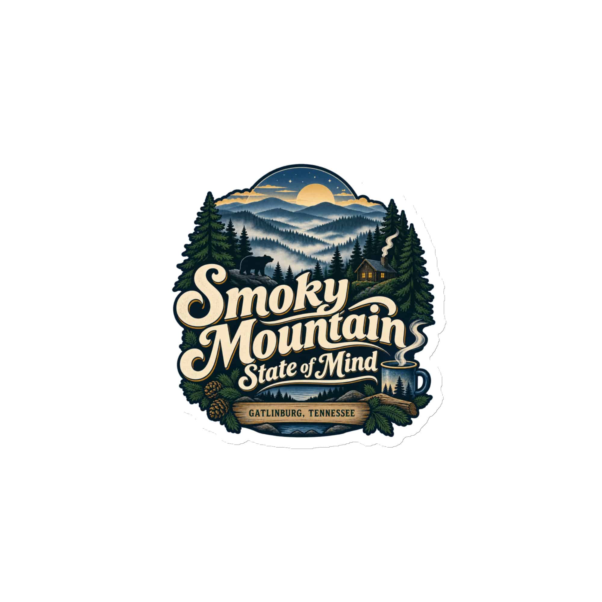 Gatlinburg and the Smokies Die-Cut Magnet: Smoky Mountain State of Mind, Woodland Scenic Lettering