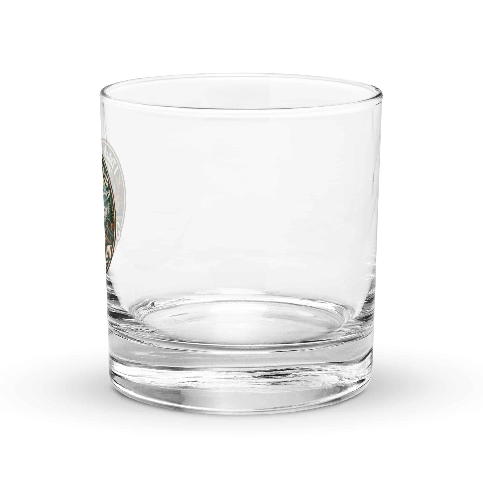 Gatlinburg and the Smokies Rocks Glass: I Take My Coffee with a Mountain View, Vintage Round Badge