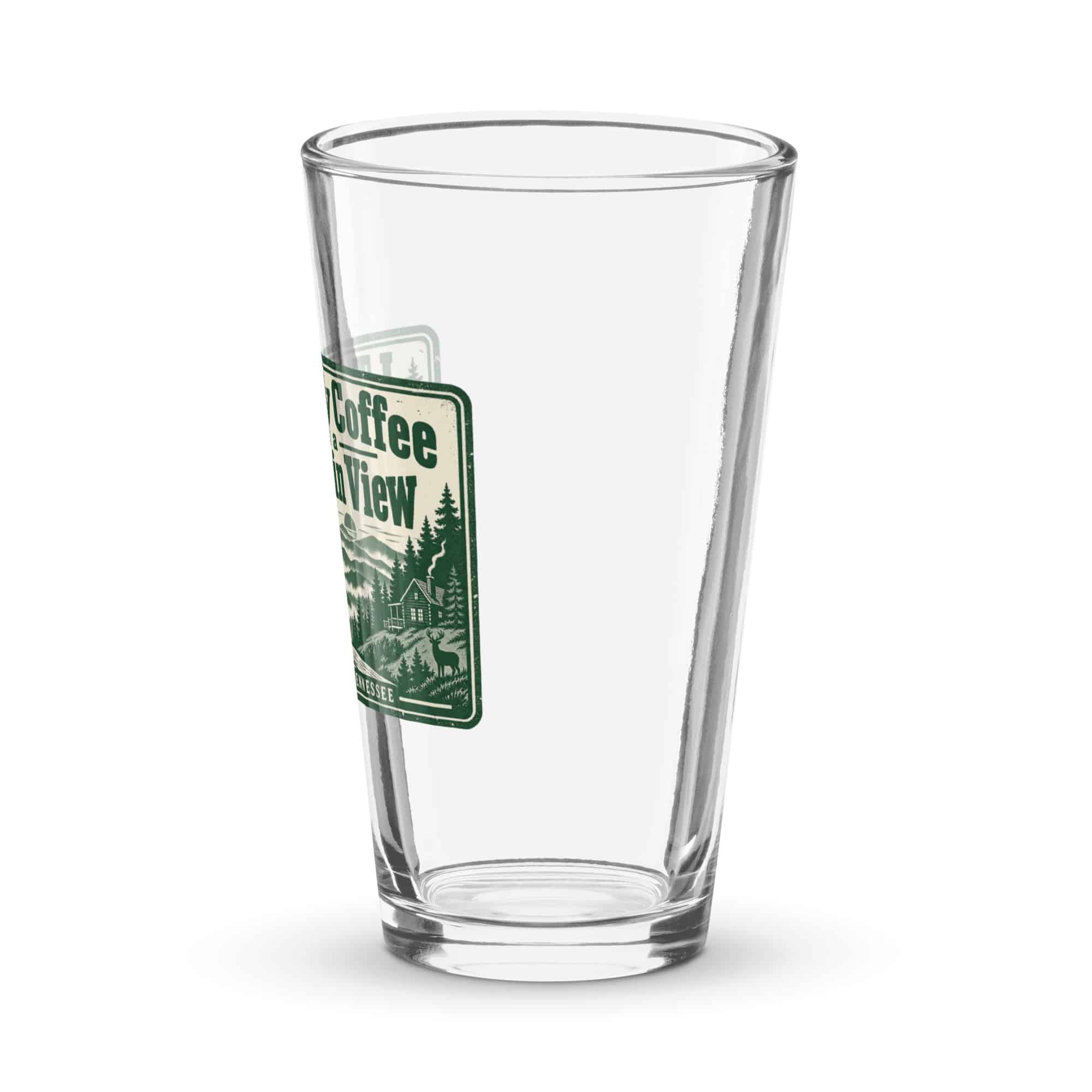 Gatlinburg and the Smokies Pint Glass: I Take My Coffee with a Mountain View, Forest Ink Stamp