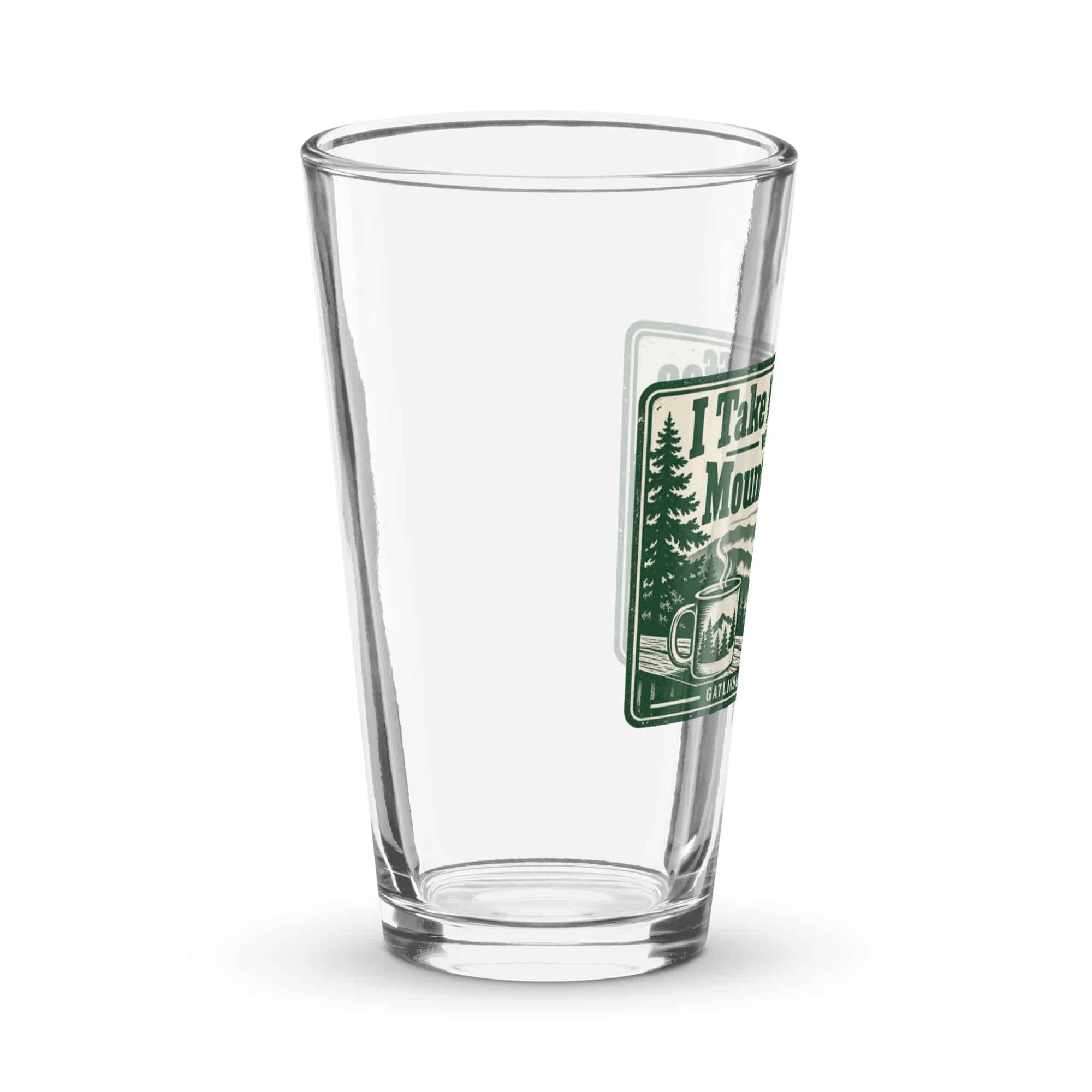 Gatlinburg and the Smokies Pint Glass: I Take My Coffee with a Mountain View, Forest Ink Stamp