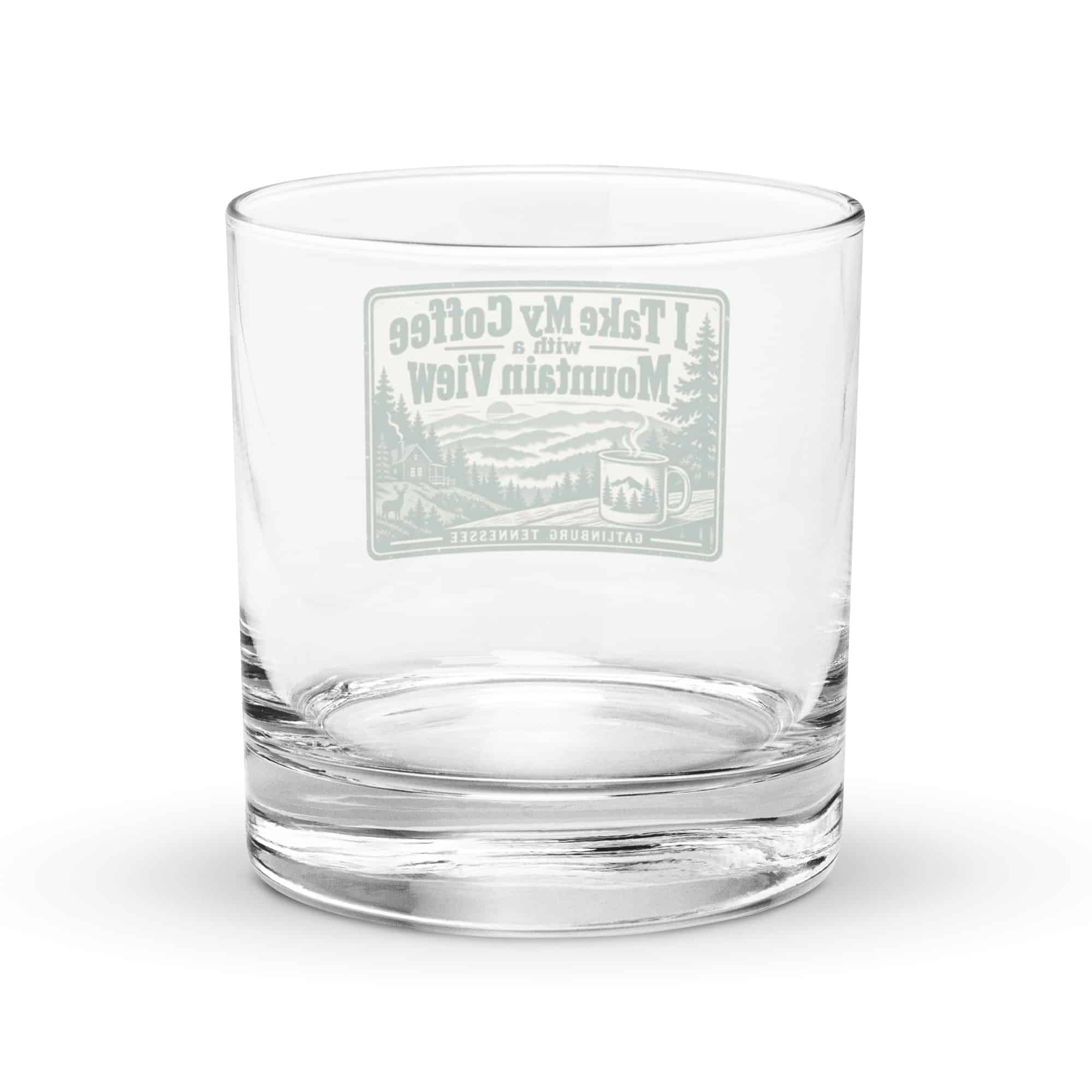 Gatlinburg and the Smokies Rocks Glass: I Take My Coffee with a Mountain View, Forest Ink Stamp
