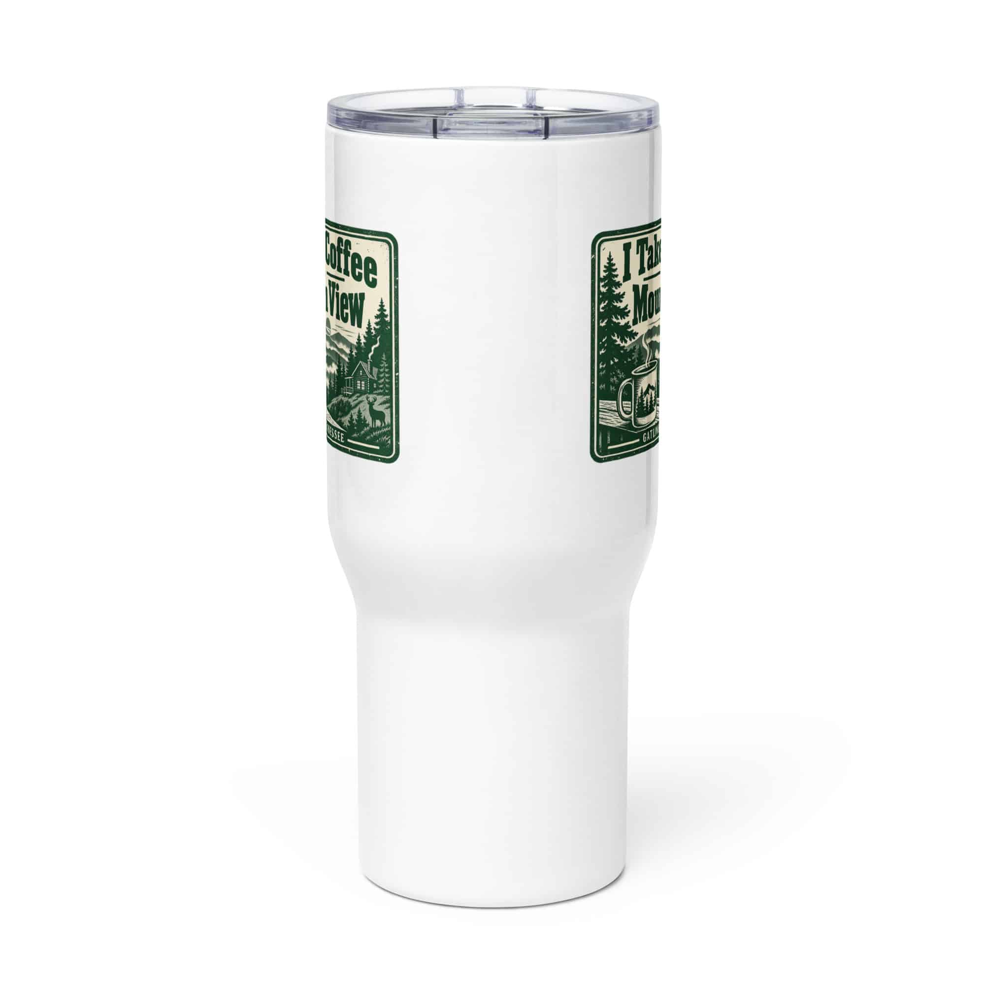 Gatlinburg and the Smokies Travel Mug: I Take My Coffee with a Mountain View, Forest Ink Stamp