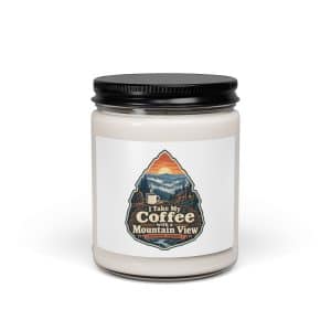 Gatlinburg and the Smokies Soy Wax Candle: I Take My Coffee with a Mountain View, Scenic Shield Badge - 9oz - Main