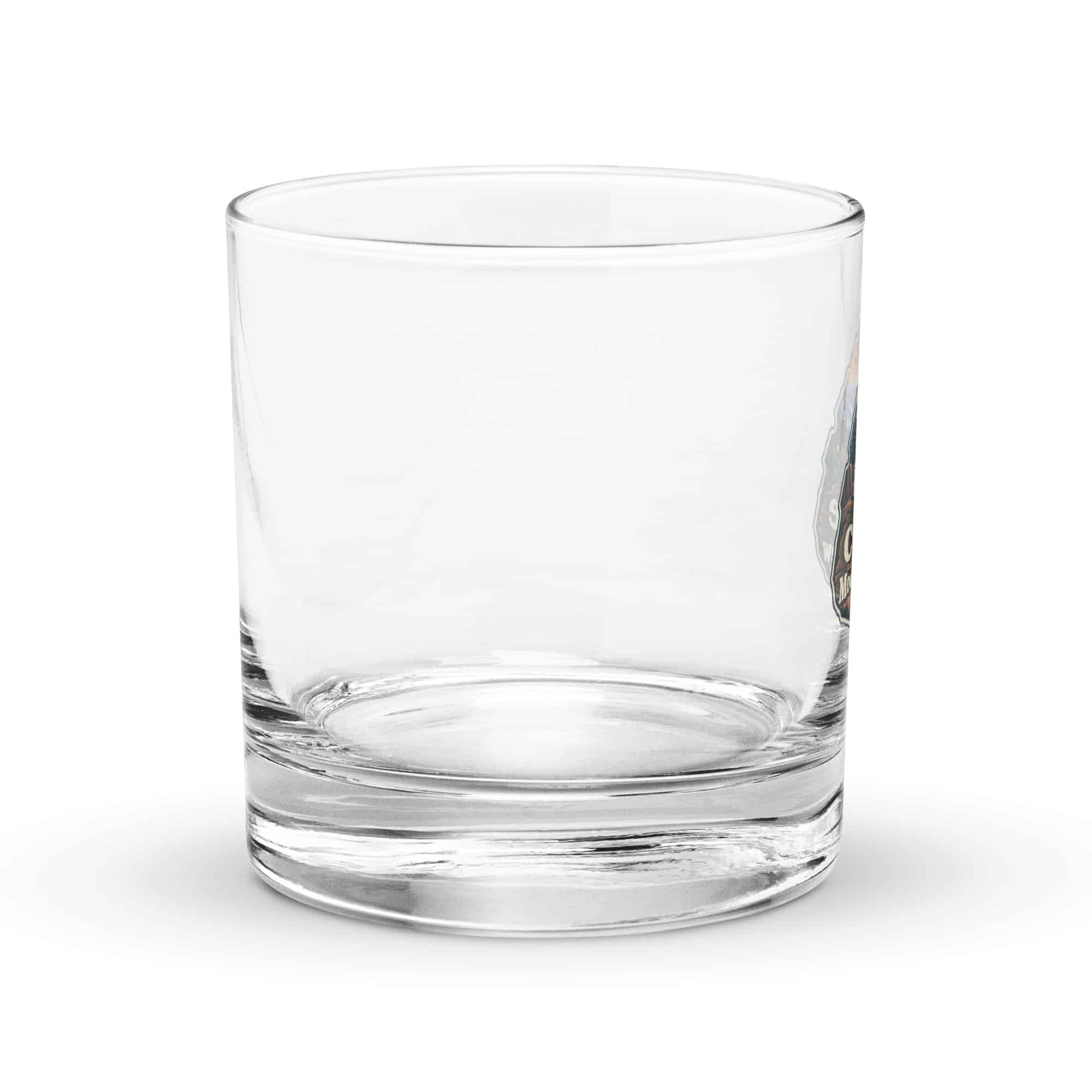 Gatlinburg and the Smokies Rocks Glass: I Take My Coffee with a Mountain View, Scenic Shield Badge