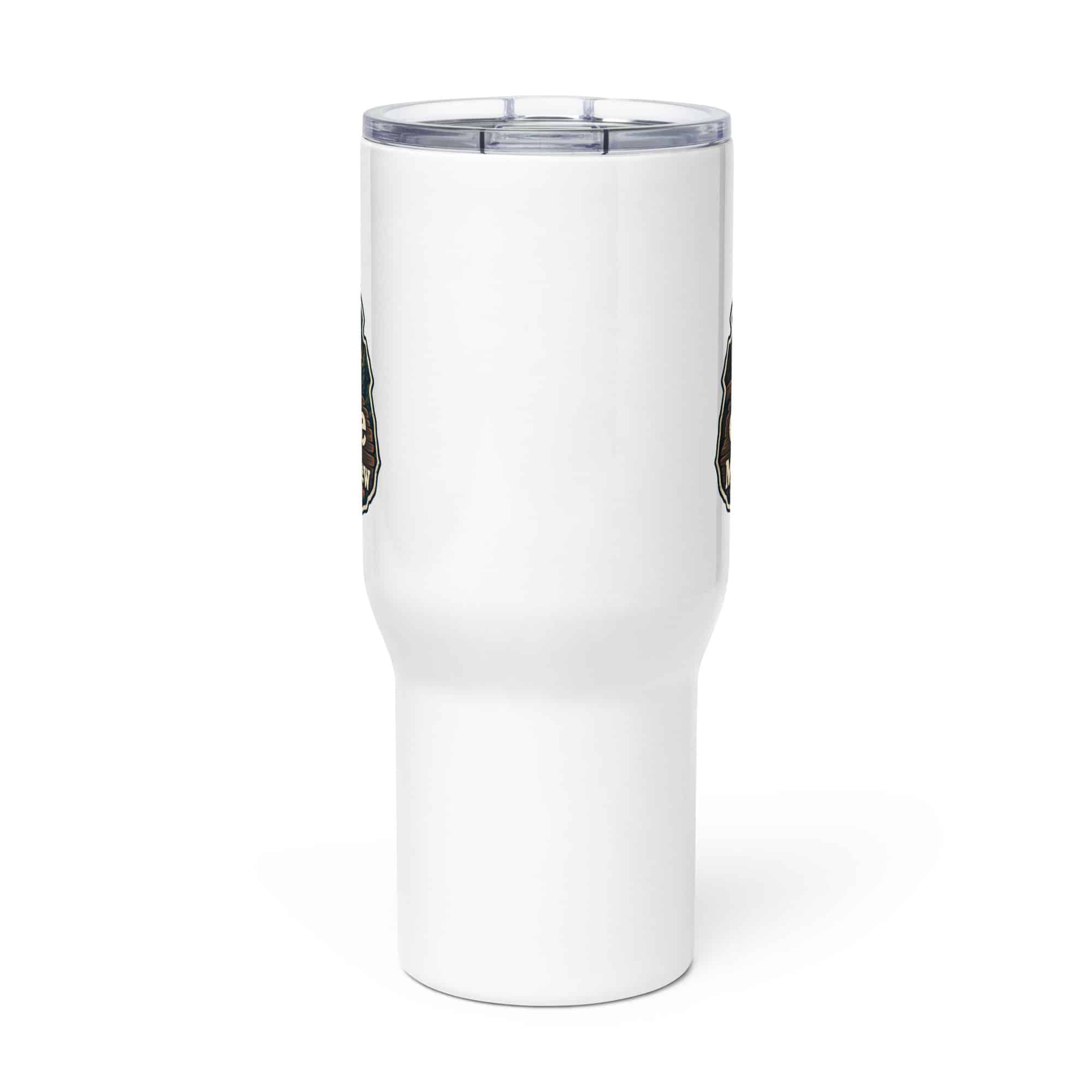 Gatlinburg and the Smokies Travel Mug: I Take My Coffee with a Mountain View, Scenic Shield Badge