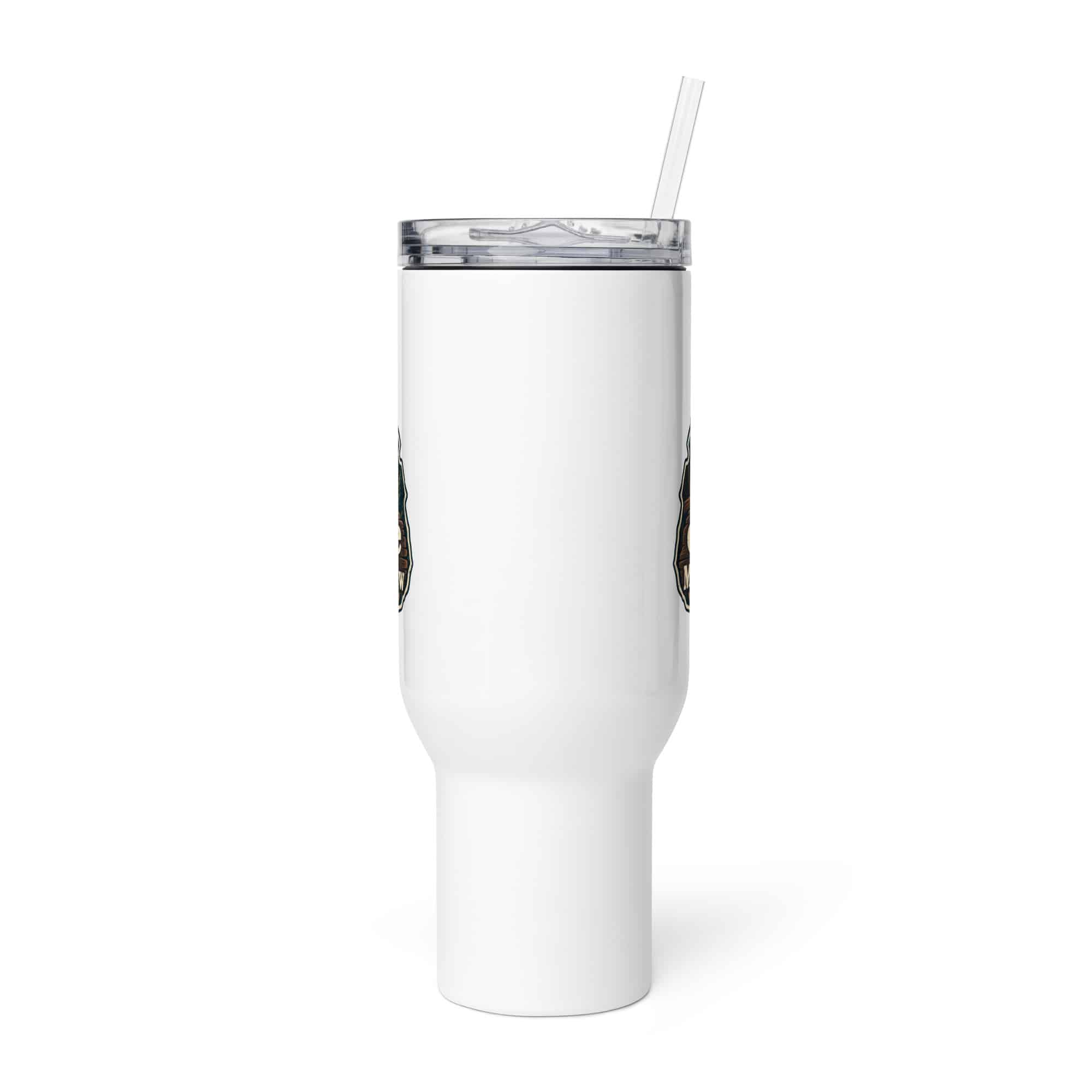 Gatlinburg and the Smokies Travel Mug: I Take My Coffee with a Mountain View, Scenic Shield Badge
