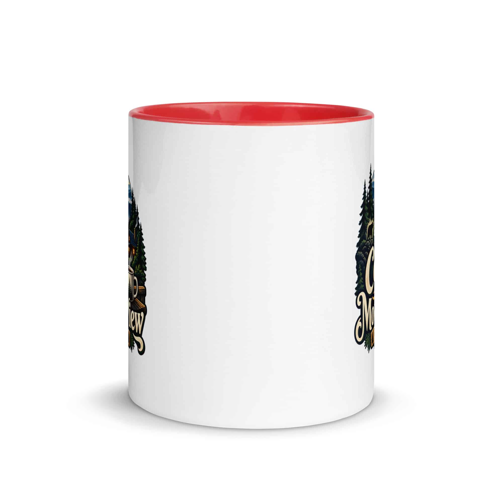 Gatlinburg and the Smokies Color Inside Coffee Mug: I Take My Coffee with a Mountain View, Woodland Scenic Lettering