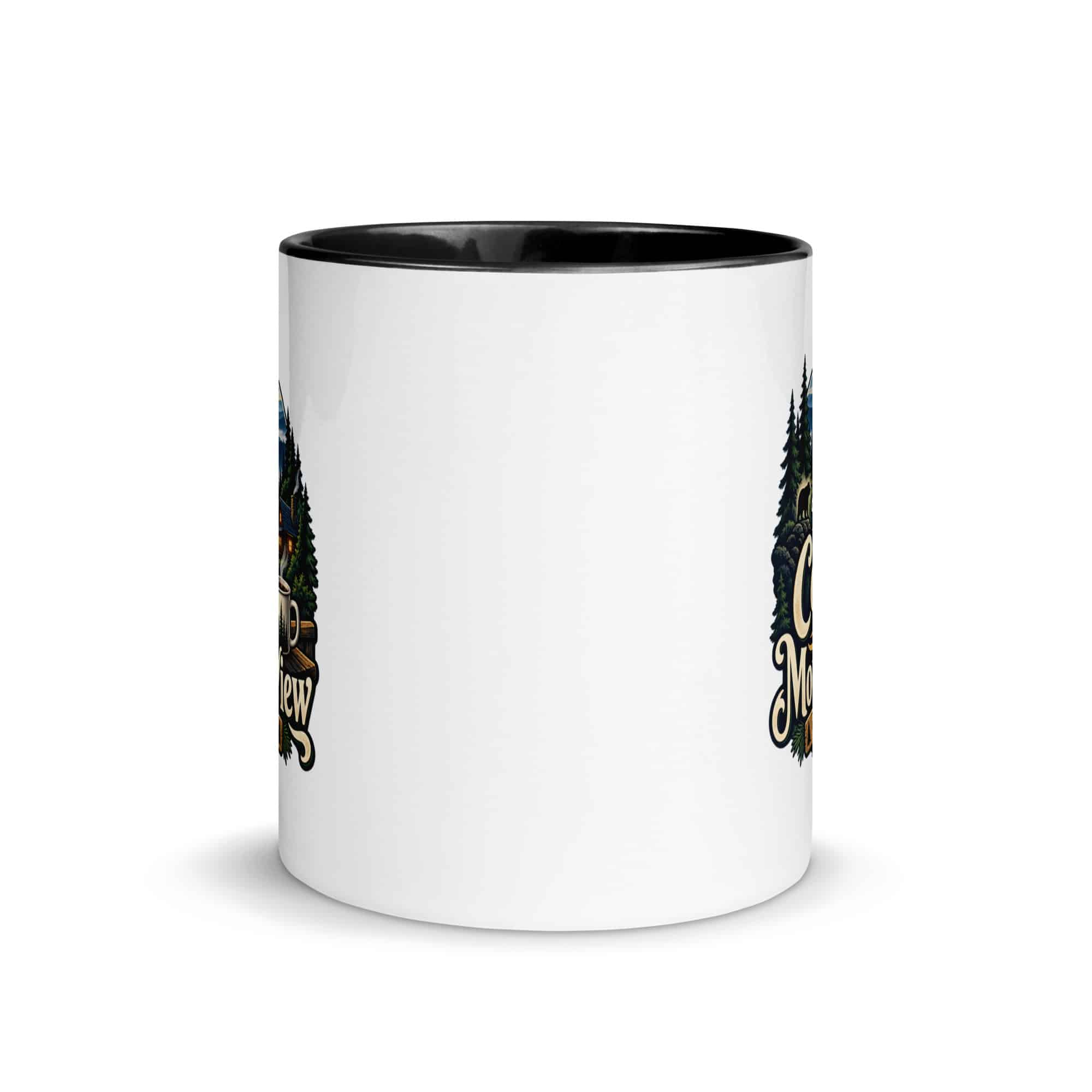Gatlinburg and the Smokies Color Inside Coffee Mug: I Take My Coffee with a Mountain View, Woodland Scenic Lettering