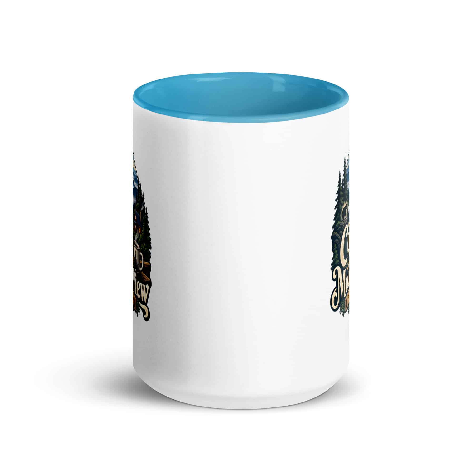 Gatlinburg and the Smokies Color Inside Coffee Mug: I Take My Coffee with a Mountain View, Woodland Scenic Lettering