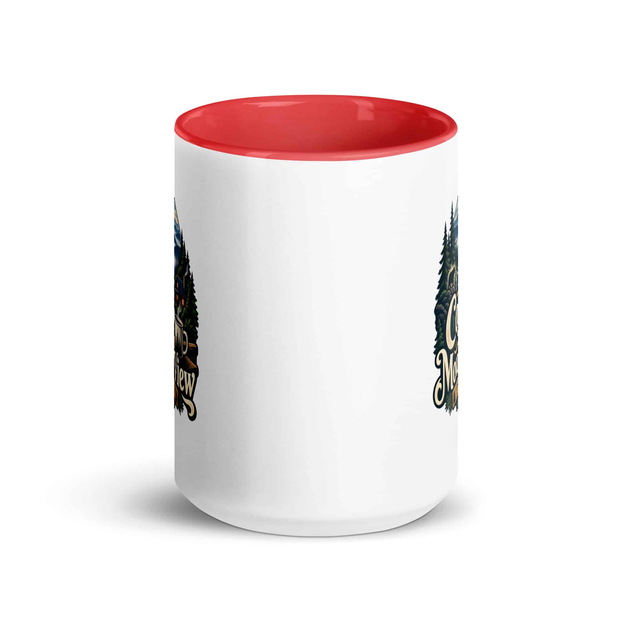 Gatlinburg and the Smokies Color Inside Coffee Mug: I Take My Coffee with a Mountain View, Woodland Scenic Lettering