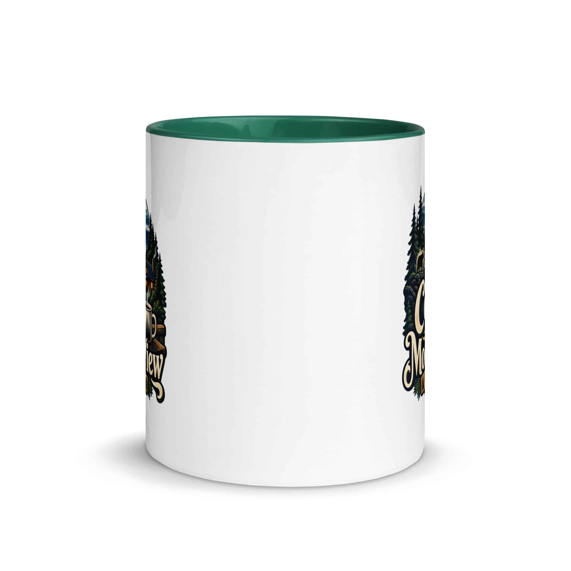Gatlinburg and the Smokies Color Inside Coffee Mug: I Take My Coffee with a Mountain View, Woodland Scenic Lettering